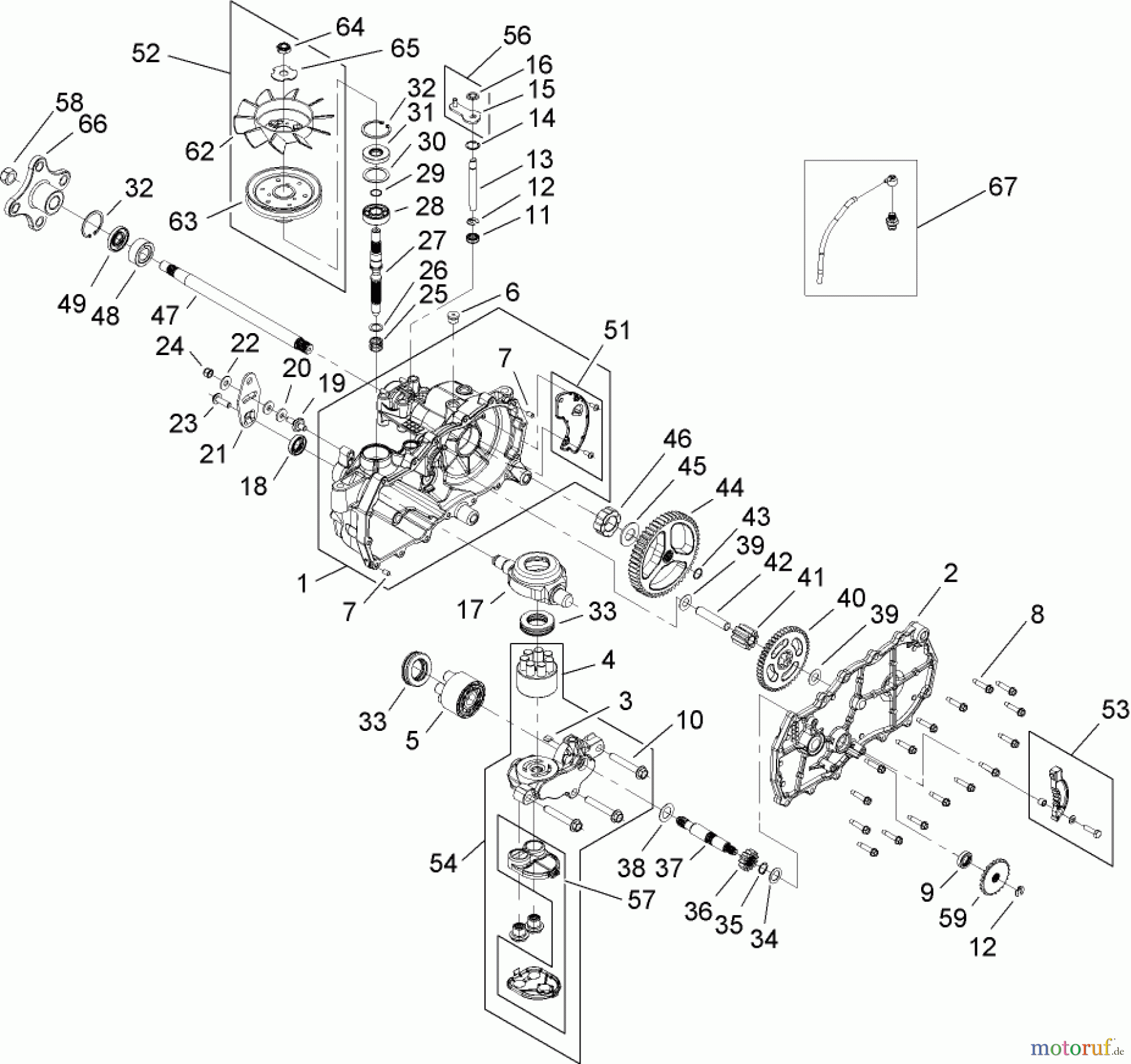  Toro Neu Mowers, Zero-Turn 74419 (Z380) - Toro TimeCutter Z380 Riding Mower, 2007 (270000001-270999999) LH HYDRO TRANSAXLE ASSEMBLY NO. 112-4760