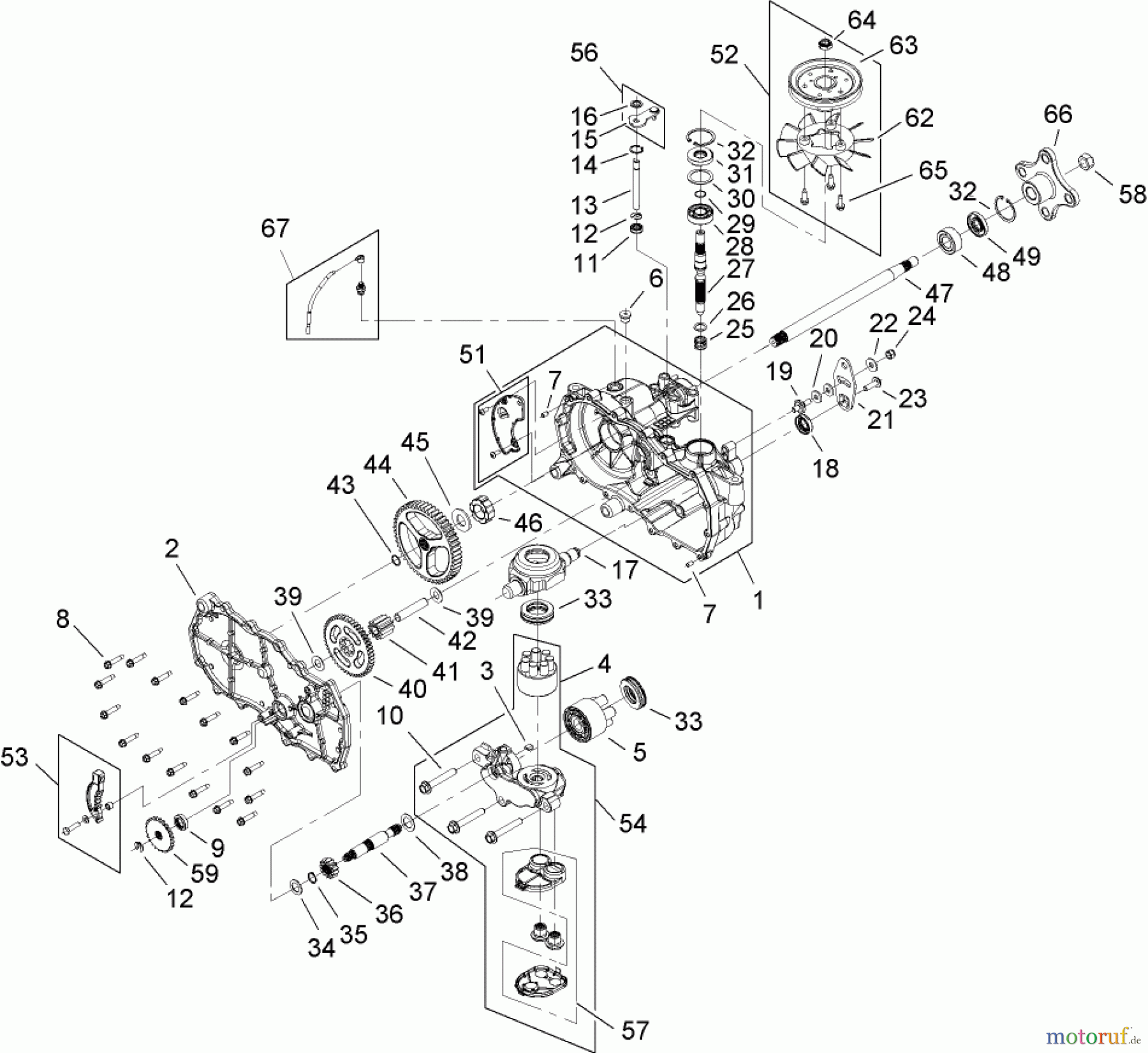  Toro Neu Mowers, Zero-Turn 74419 (Z380) - Toro TimeCutter Z380 Riding Mower, 2007 (270000001-270999999) RH HYDRO TRANSAXLE ASSEMBLY NO. 112-4761