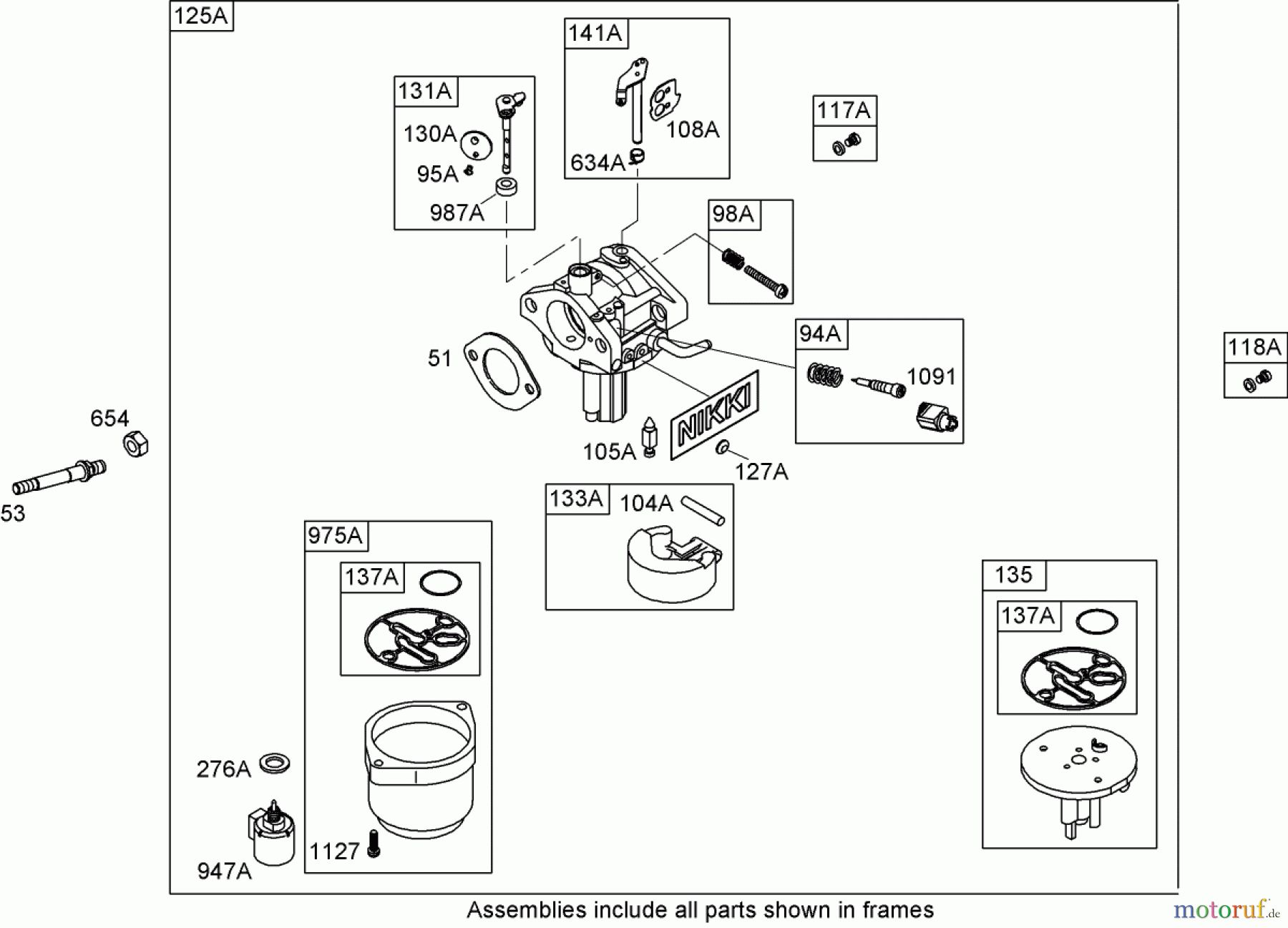  Toro Neu Mowers, Zero-Turn 74433 (ZD420) - Toro TimeCutter ZD420 Riding Mower, 2007 (270000001-270999999) CARBURETOR ASSEMBLY (NIKKI) BRIGGS AND STRATTON 31P777-0125-E1