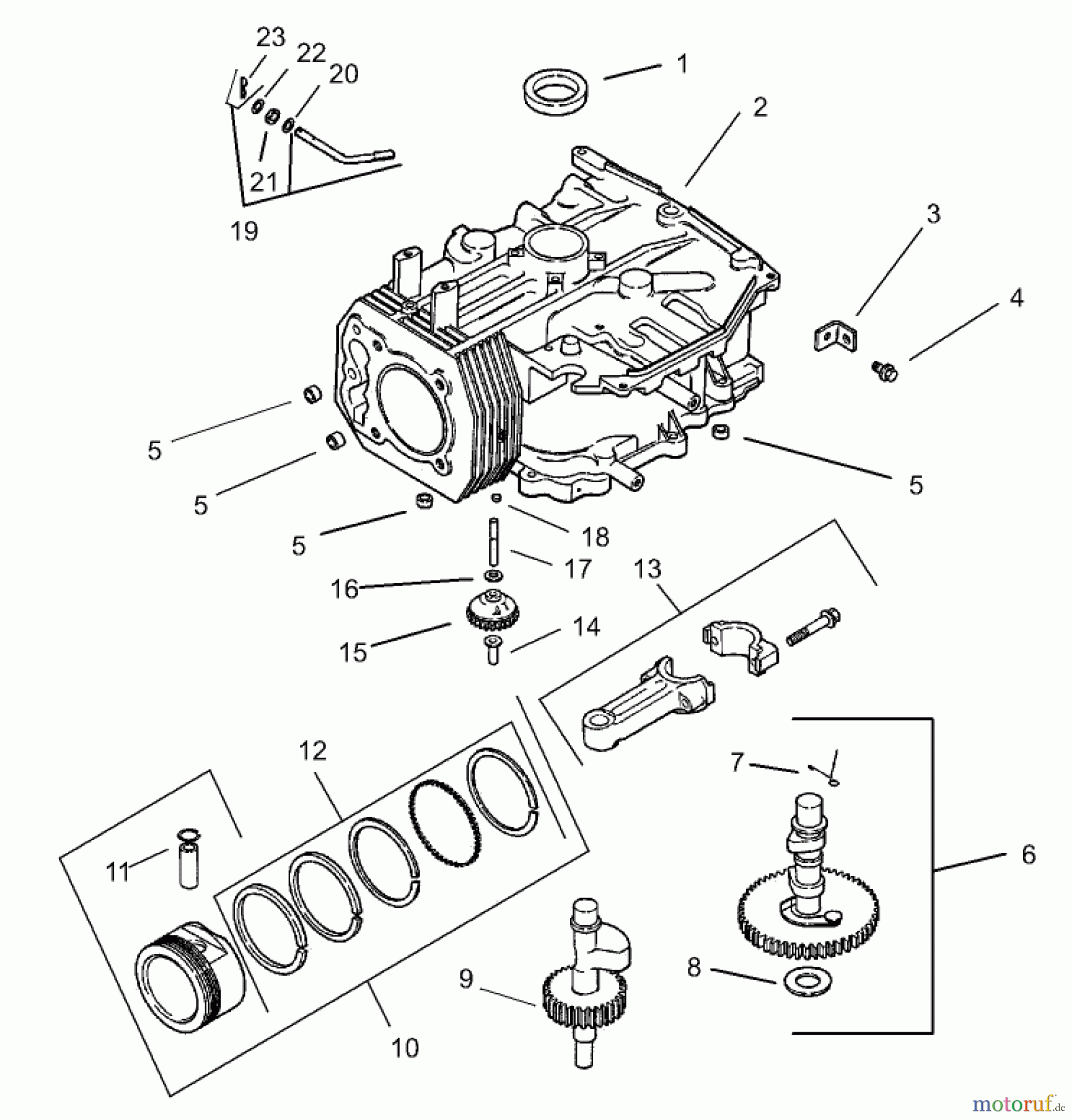 Toro Neu Mowers, Zero-Turn 74601 (17K-44ZX) - Toro 17K-44ZX TimeCutter ZX Riding Mower, 2003 (230000001-230999999) CRANKCASE ASSEMBLY KOHLER CV 490S-27503