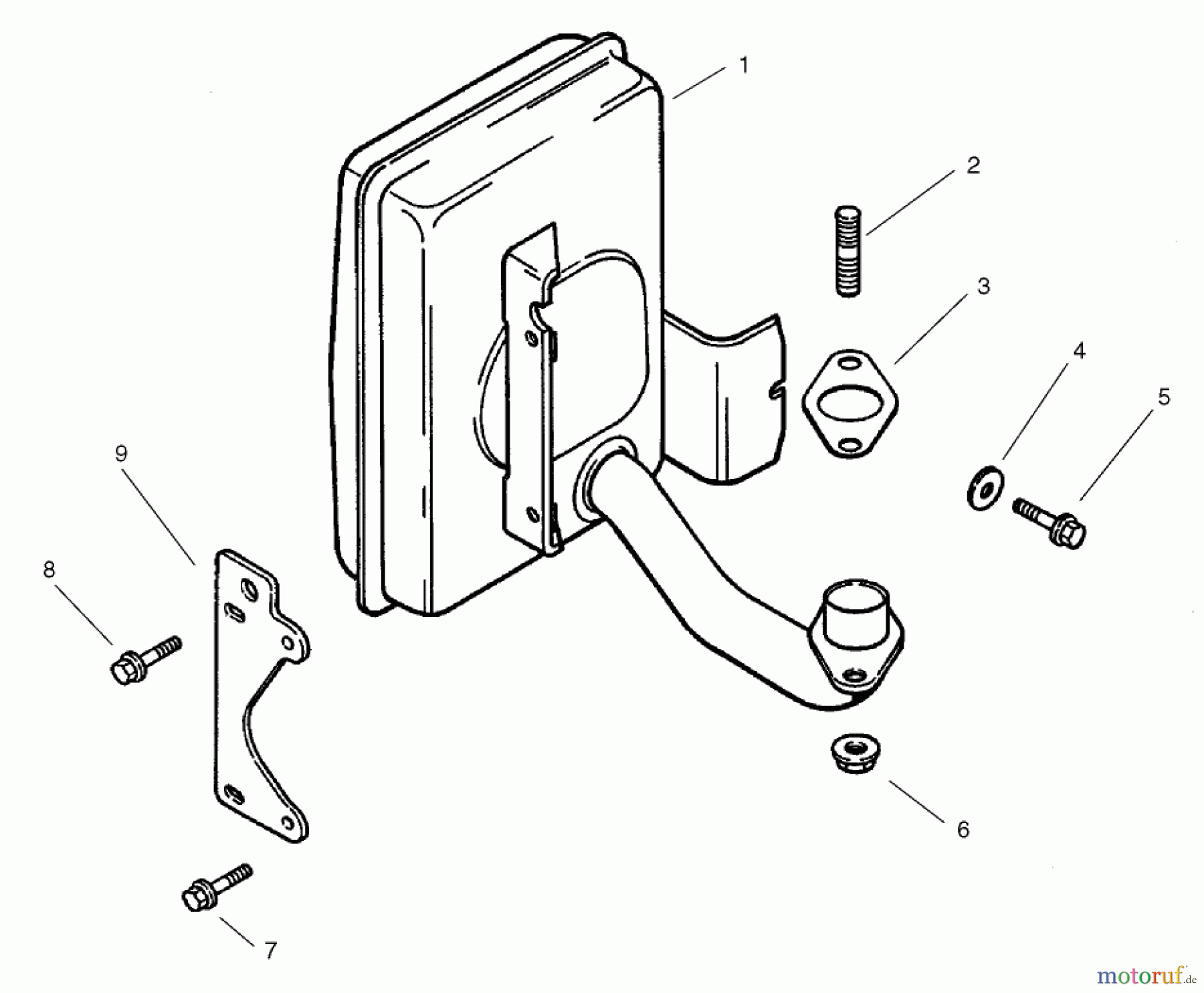 Toro Neu Mowers, Zero-Turn 74601 (Z17-44) - Toro Z17-44 TimeCutter Z Riding Mower, 2002 (220000913-220999999) EXHAUST ASSEMBLY KOHLER CV 490S-27503