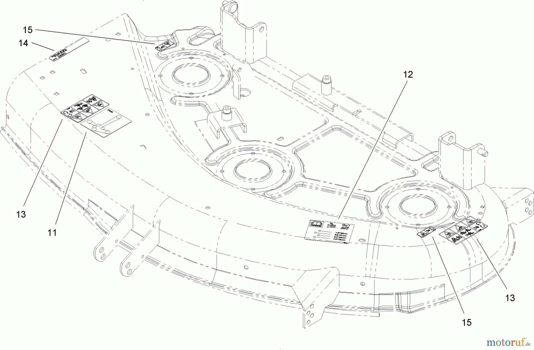  Toro Neu Mowers, Zero-Turn 74603 (ZX440) - Toro TimeCutter ZX440 Riding Mower, 2007 (270000001-270999999) 44IN DECK DECAL ASSEMBLY
