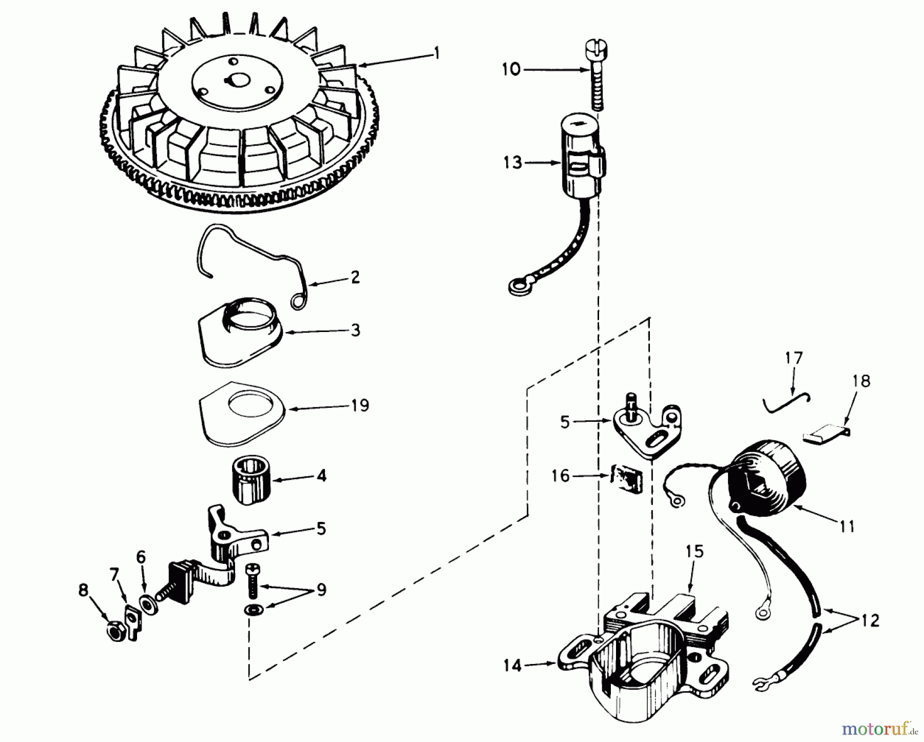  Toro Neu Blowers/Vacuums/Chippers/Shredders 62853 - Toro Shredder, 1973 (3000001-3999999) MAGNETO NO. 610862
