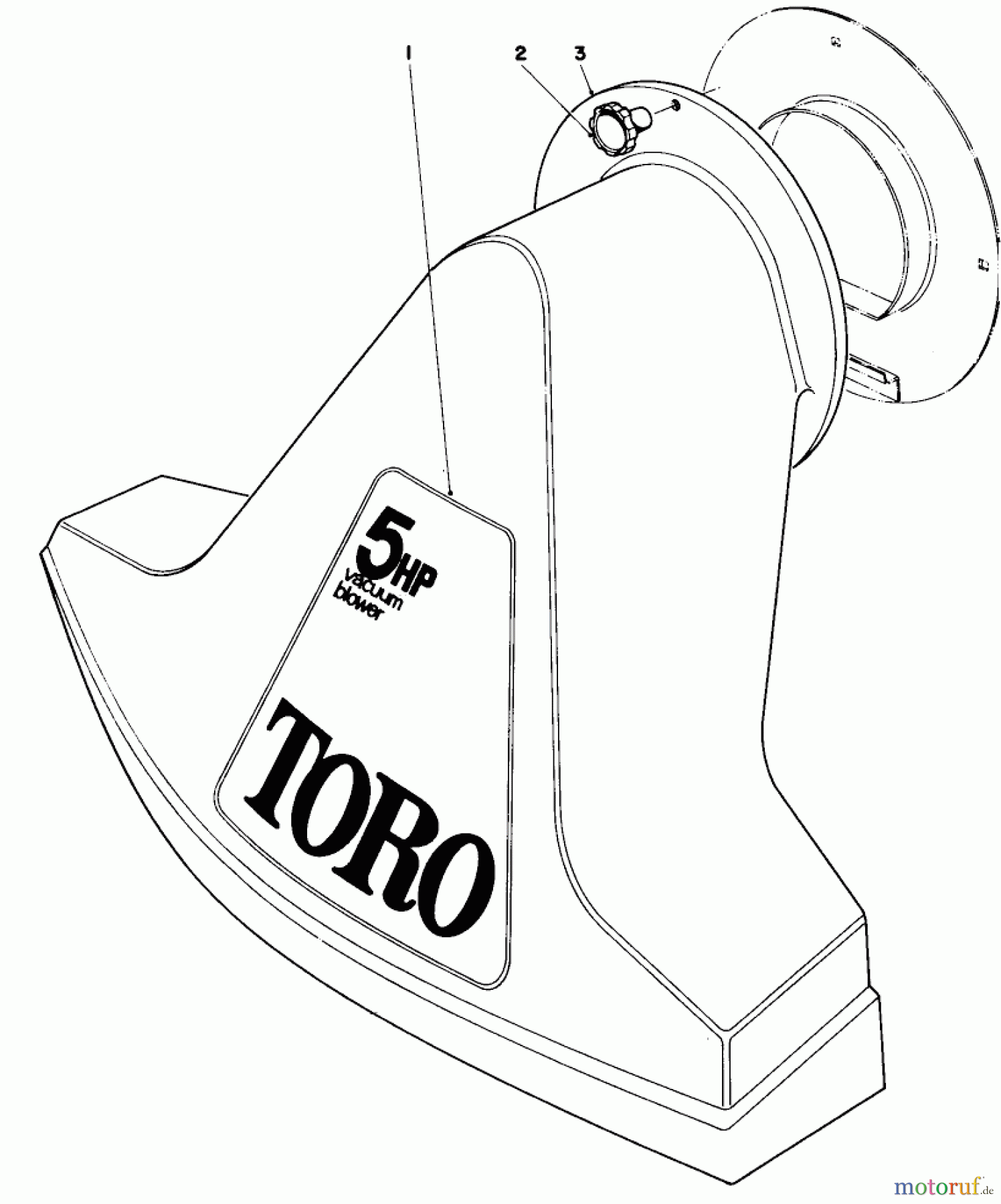  Toro Neu Blowers/Vacuums/Chippers/Shredders 62912 - Toro 5 hp Lawn Vacuum, 1975 (5000001-5999999) SNOUT ASSEMBLY (MODELS 62912 & 62923)