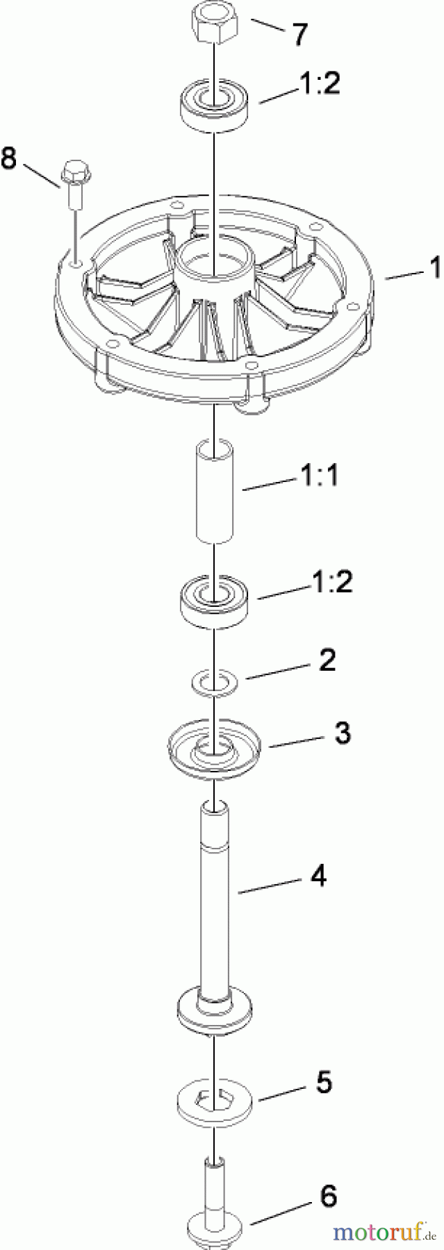 Toro Neu Mowers, Zero-Turn 74812 (Z4800) - Toro TITAN Z4800 Zero-Turn-Radius Riding Mower, 2008 (280000001-280999999) CUTTER HOUSING ASSEMBLY NO. 109-8744