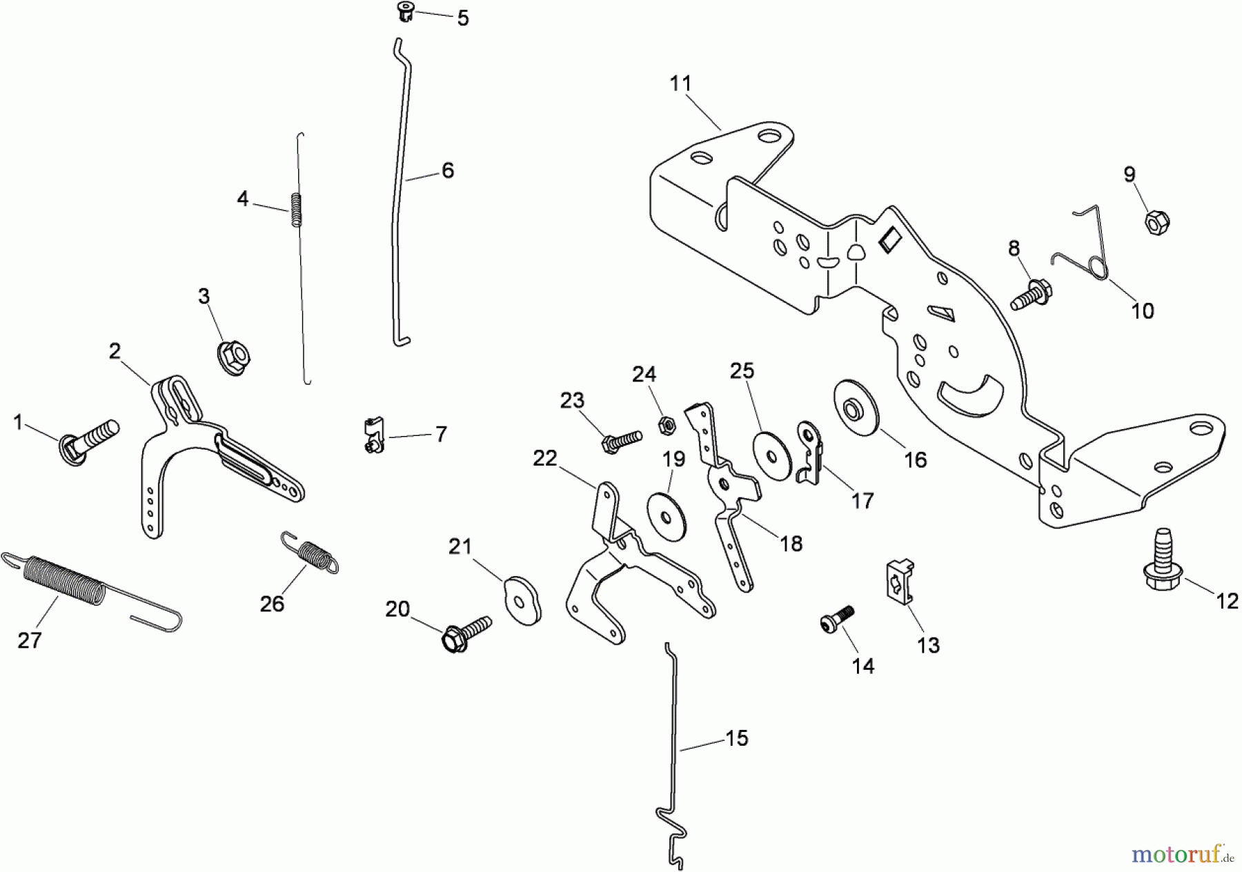  Toro Neu Mowers, Zero-Turn 74816 (Z4800) - Toro TITAN Z4800 Zero-Turn-Radius Riding Mower, 2008 (280000001-280999999) ENGINE CONTROL ASSEMBLY KOHLER SV820-0012