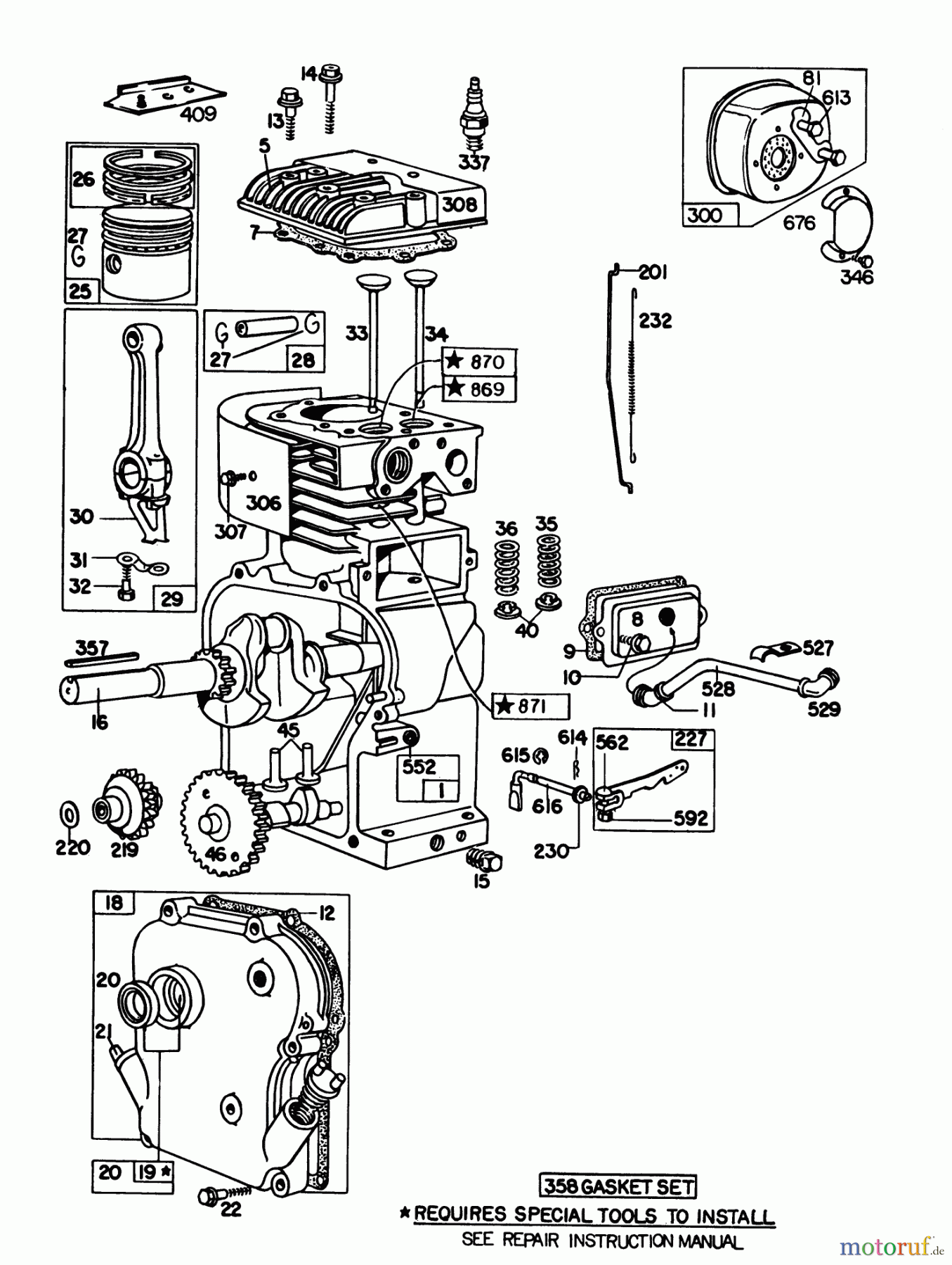  Toro Neu Blowers/Vacuums/Chippers/Shredders 62912 - Toro 5 hp Lawn Vacuum, 1981 (1000001-1999999) ENGINE