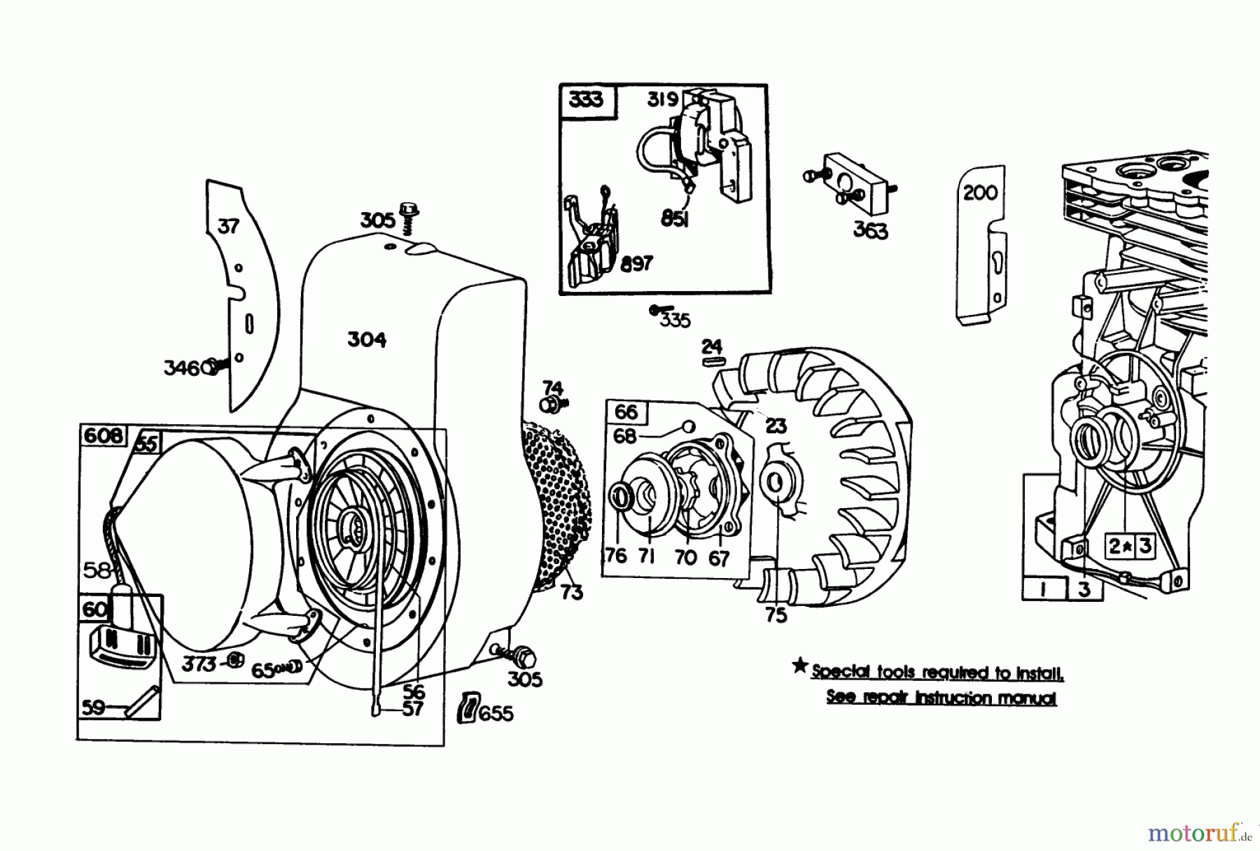  Toro Neu Blowers/Vacuums/Chippers/Shredders 62923 - Toro 5 hp Lawn Vacuum, 1985 (5000001-5999999) ENGINE BRIGGS & STRATTON MODEL NO. 130202-1640-41