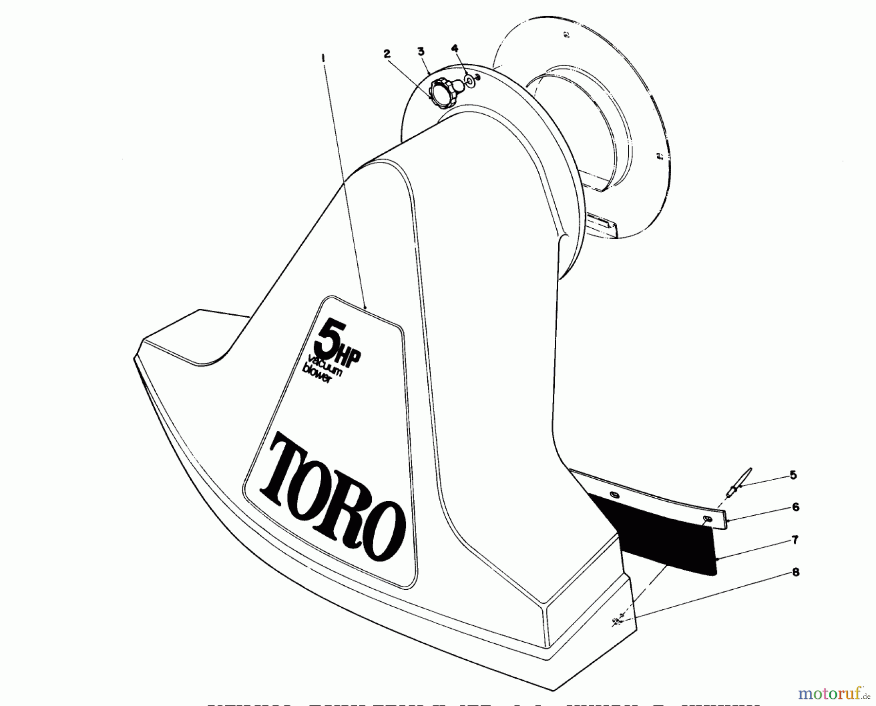  Toro Neu Blowers/Vacuums/Chippers/Shredders 62923 - Toro 5 hp Lawn Vacuum, 1986 (6000001-6999999) SNOUT ASSEMBLY (MODELS 62912 & 62923)