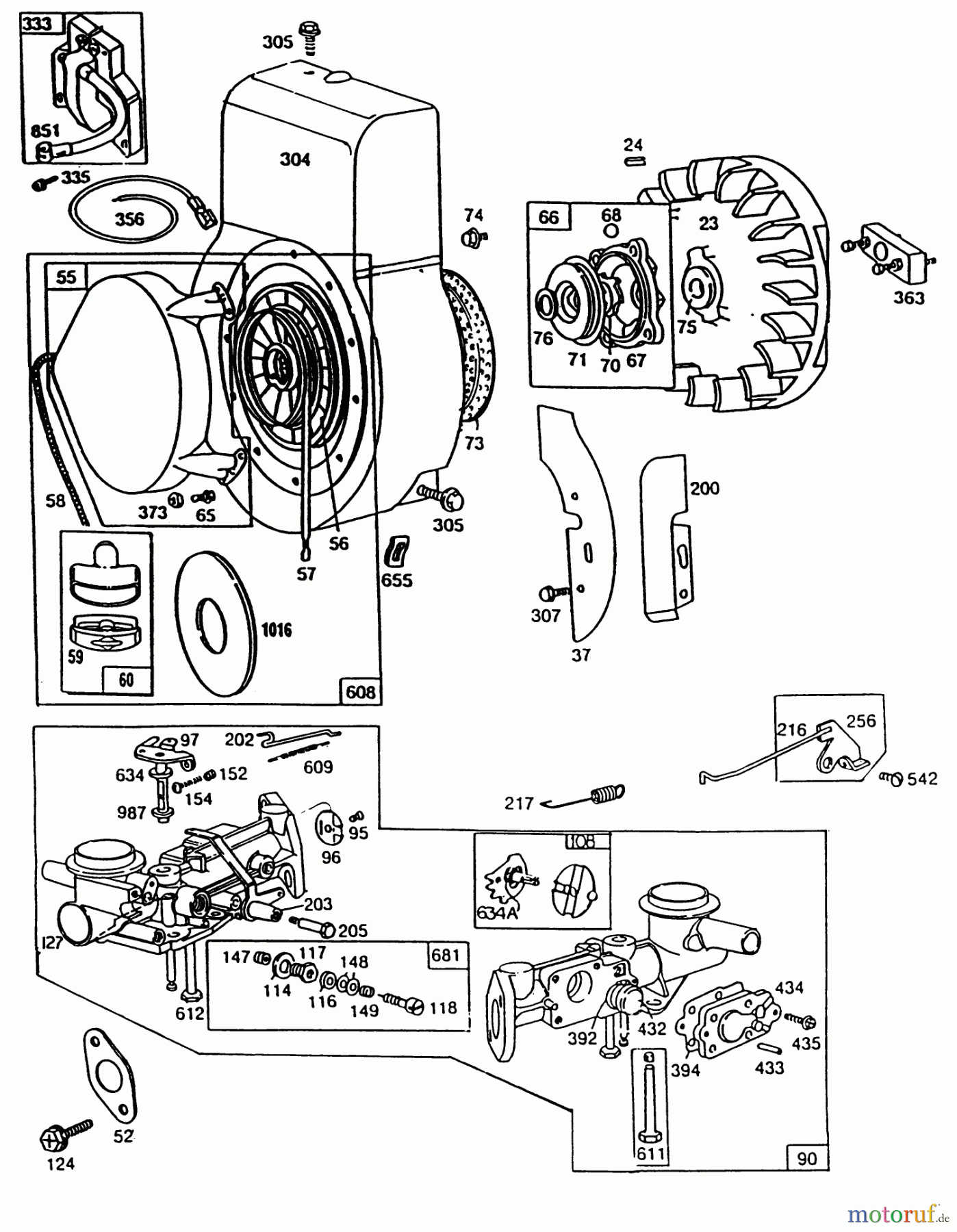  Toro Neu Blowers/Vacuums/Chippers/Shredders 62923 - Toro 5 hp Lawn Vacuum, 1990 (0000001-0999999) ENGINE BRIGGS & STRATTON MODEL NO. 130202-1640-01 #2