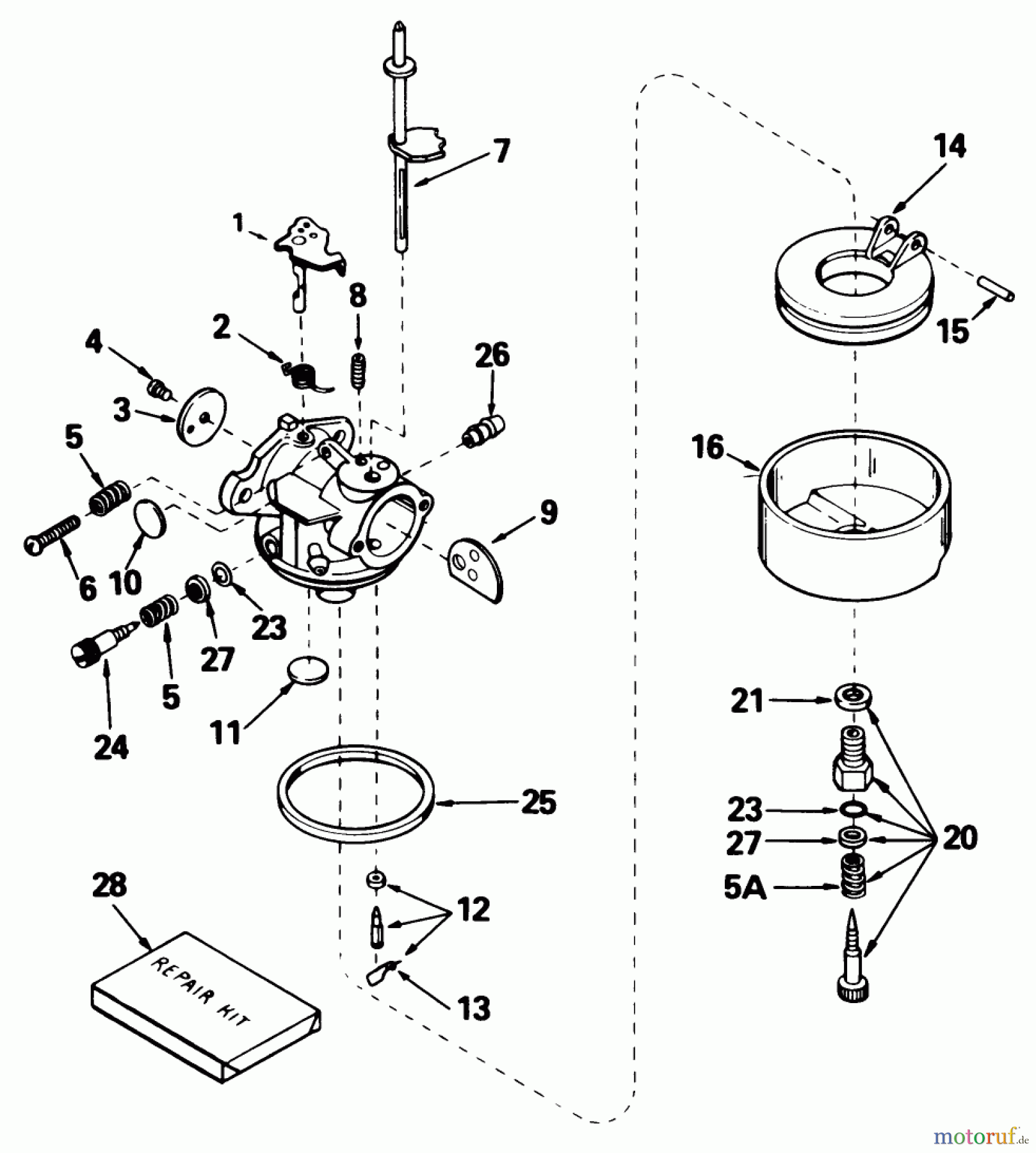 Toro Neu Snow Blowers/Snow Throwers Seite 1 38050 (724) - Toro 724 Snowthrower, 1987 (7000001-7999999) CARBURETOR NO. 632371 (7 H.P. SNOWTHOWER MODEL NO. 38050)