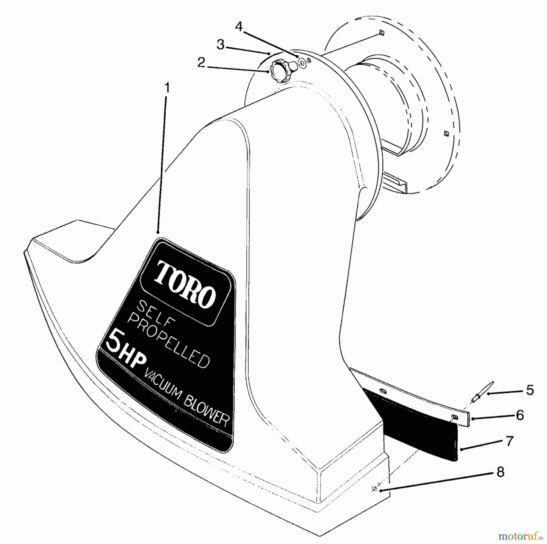  Toro Neu Blowers/Vacuums/Chippers/Shredders 62923 - Toro 5 hp Lawn Vacuum, 1994 (4900001-4999999) SNOUT ASSEMBLY