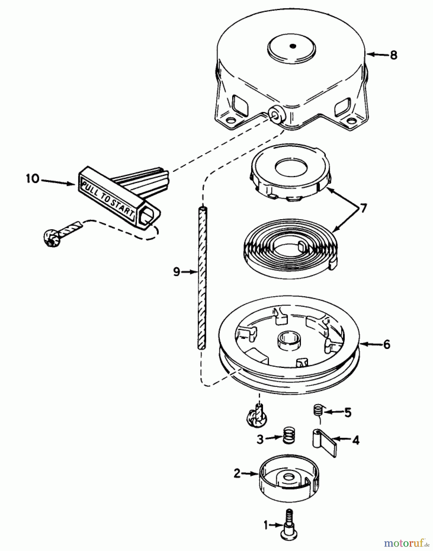  Toro Neu Snow Blowers/Snow Throwers Seite 1 38120 (S-200) - Toro S-200 Snowthrower, 1984 (4000001-4999999) SHROUD & REWIND STARTER NO. 590537 ENGINE TECUMSEH MODEL NO. AH520 TYPE 1602A & 1603B