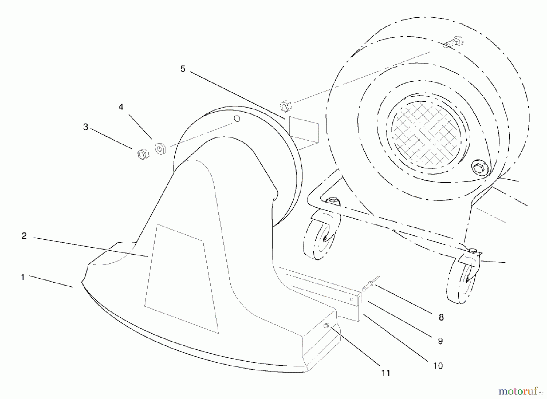  Toro Neu Blowers/Vacuums/Chippers/Shredders 62924 - Toro 5 hp Lawn Vacuum, 1999 (9900001-9999999) SNOUT ASSEMBLY