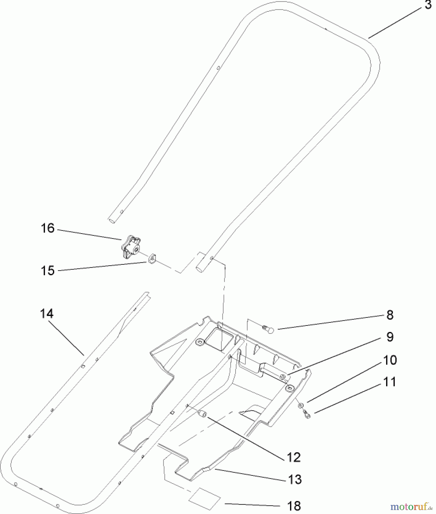  Toro Neu Snow Blowers/Snow Throwers Seite 1 38182 - Toro Powerlite Snowthrower, 2005 (250000001-250010000) HANDLE AND LOWER SHROUD ASSEMBLY