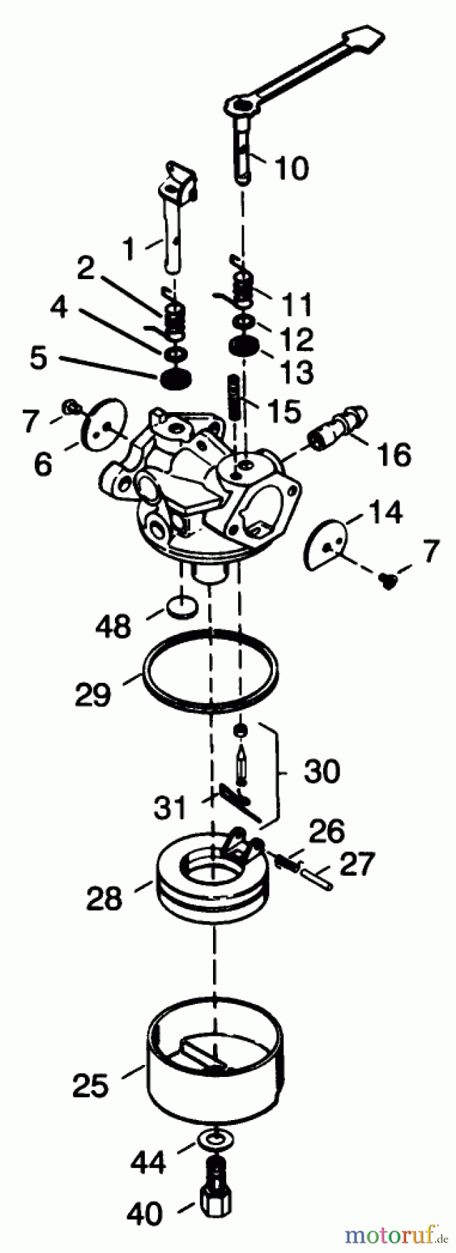  Toro Neu Snow Blowers/Snow Throwers Seite 1 38196 - Toro CCR 1000 Snowthrower, 1994 (4900001-4999999) CARBURETOR NO. 632641