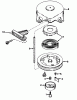 Toro 38232 (S-200) - S-200 Snowthrower, 1984 (4000001-4999999) Ricambi SHROUD & REWIND STARTER NO. 590537 ENGINE TECUMSEH MODEL NO. AH520 TYPE 1602, 1602A AND 1602B