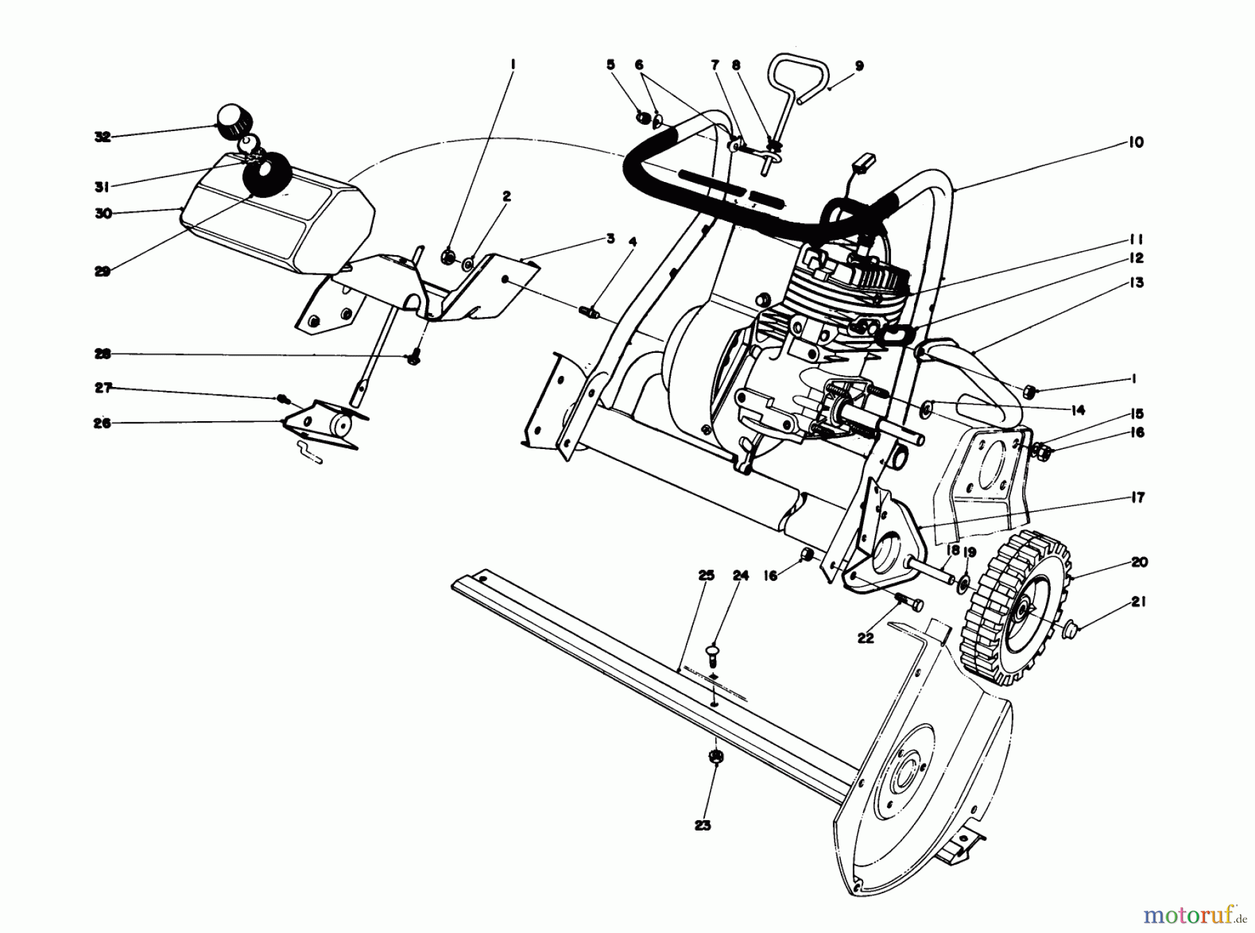  Toro Neu Snow Blowers/Snow Throwers Seite 1 38242 (S-200) - Toro S-200 Snowthrower, 1982 (2000001-2999999) ENGINE ASSEMBLY (MODEL 38242)