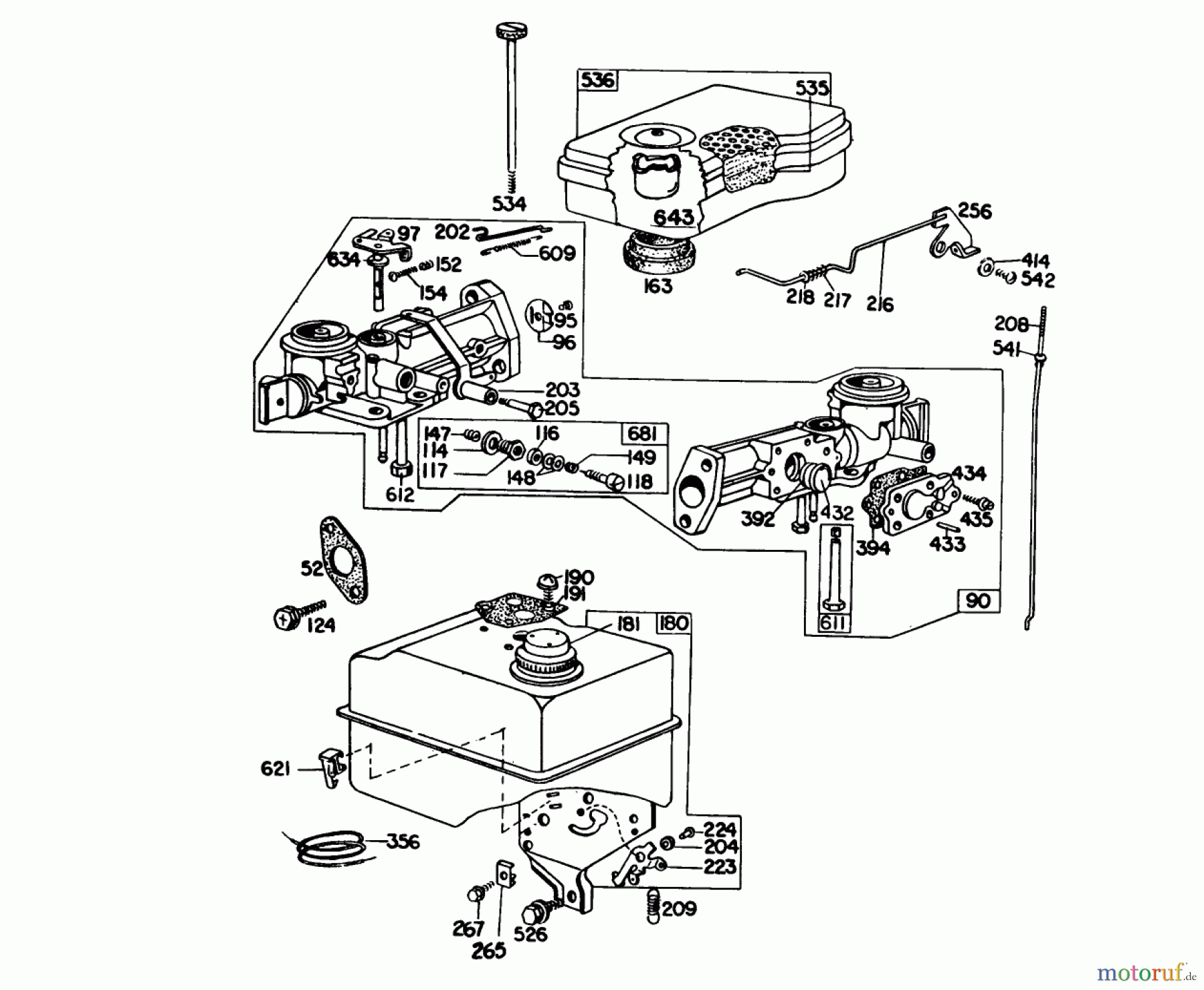  Toro Neu Blowers/Vacuums/Chippers/Shredders 62933 - Toro 5 hp Lawn Blower, 1982 (2000001-2999999) CARBURETOR ASSEMBLY