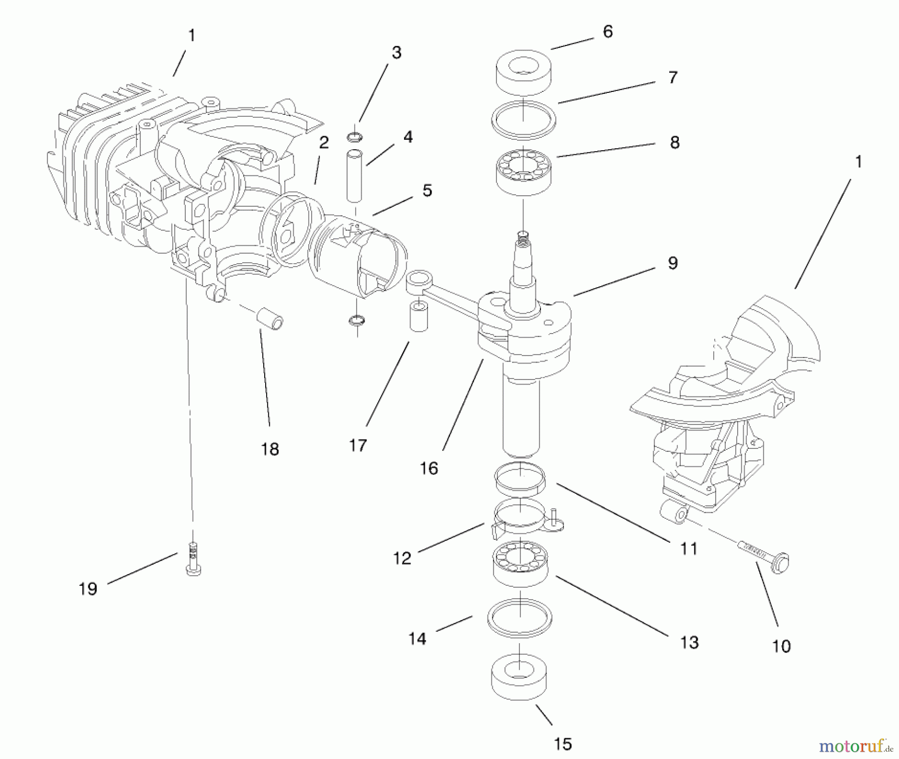  Toro Neu Snow Blowers/Snow Throwers Seite 1 38436 (3000) - Toro CCR 3000 Snowthrower, 1997 (7900001-7999999) ENGINE ASSEMBLY MODEL NO. 47PT6-5 #1