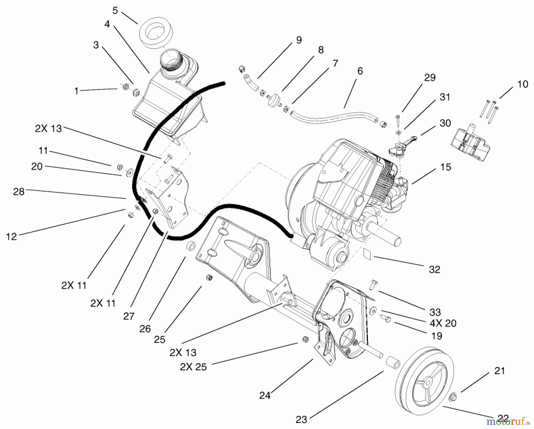 Toro Neu Snow Blowers/Snow Throwers Seite 1 38538 (3650) - Toro CCR 3650 GTS Snowthrower, 2002 (220000001-220999999) ENGINE AND FRAME ASSEMBLY