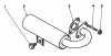 Toro 58410 - 2 hp Edger, 1987 (7000001-7999999) Ricambi MUFFLER ASSEMBLY