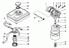 Toro 58430 - 3.5 hp Edger, 1986 (6000001-6999999) Ricambi FUEL TANK & CARBURETOR ASSEMBLY