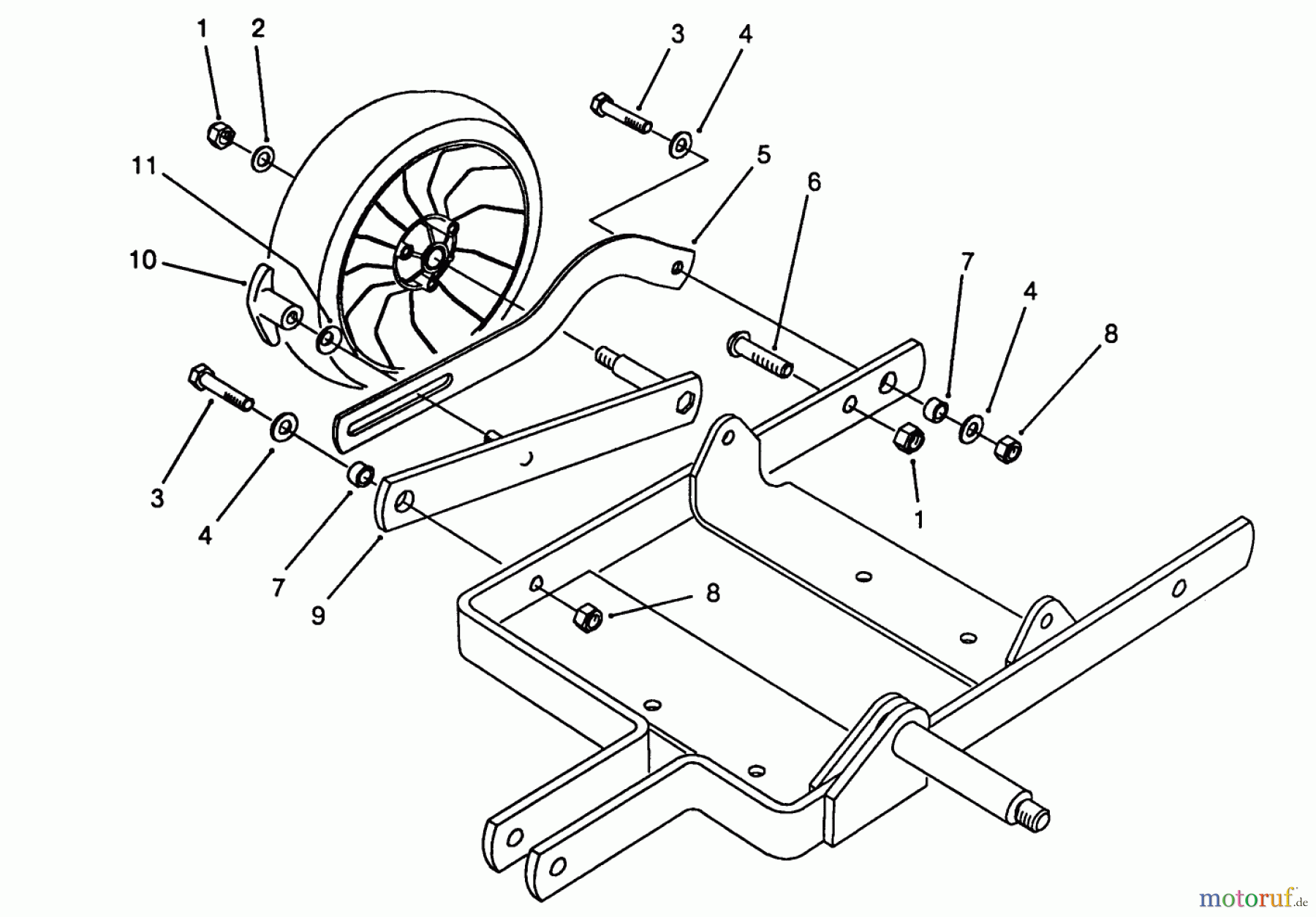  Toro Neu Edgers 59405 - Toro Curb Wheel Kit, 2 hp Edger, 1987 (7000001-7999999) SWING AXLE ASSEMBLY