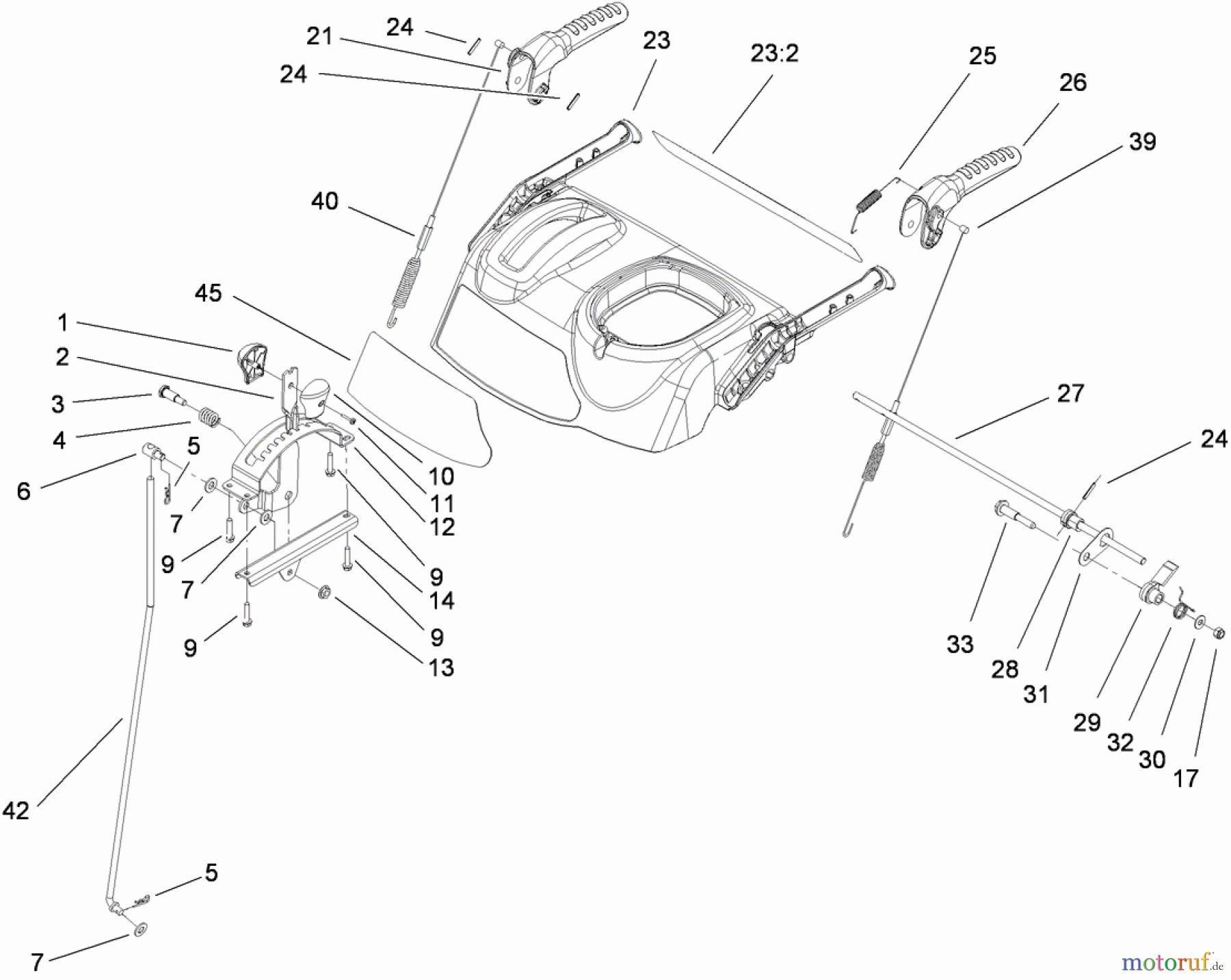 Toro Neu Snow Blowers/Snow Throwers Seite 1 38597 (826 O) - Toro Power Max 826 O Snowthrower, 2010 (310000001-310999999) HANDLE AND CONTROL ASSEMBLY