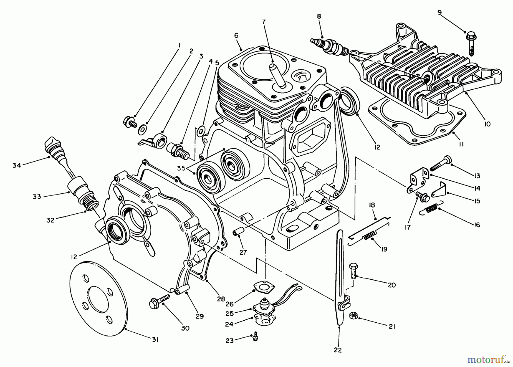 Toro Neu Generators 62012 (T1200) - Toro Generator, T1200, 1984 (4000001-4999999) ENGINE ASSEMBLY