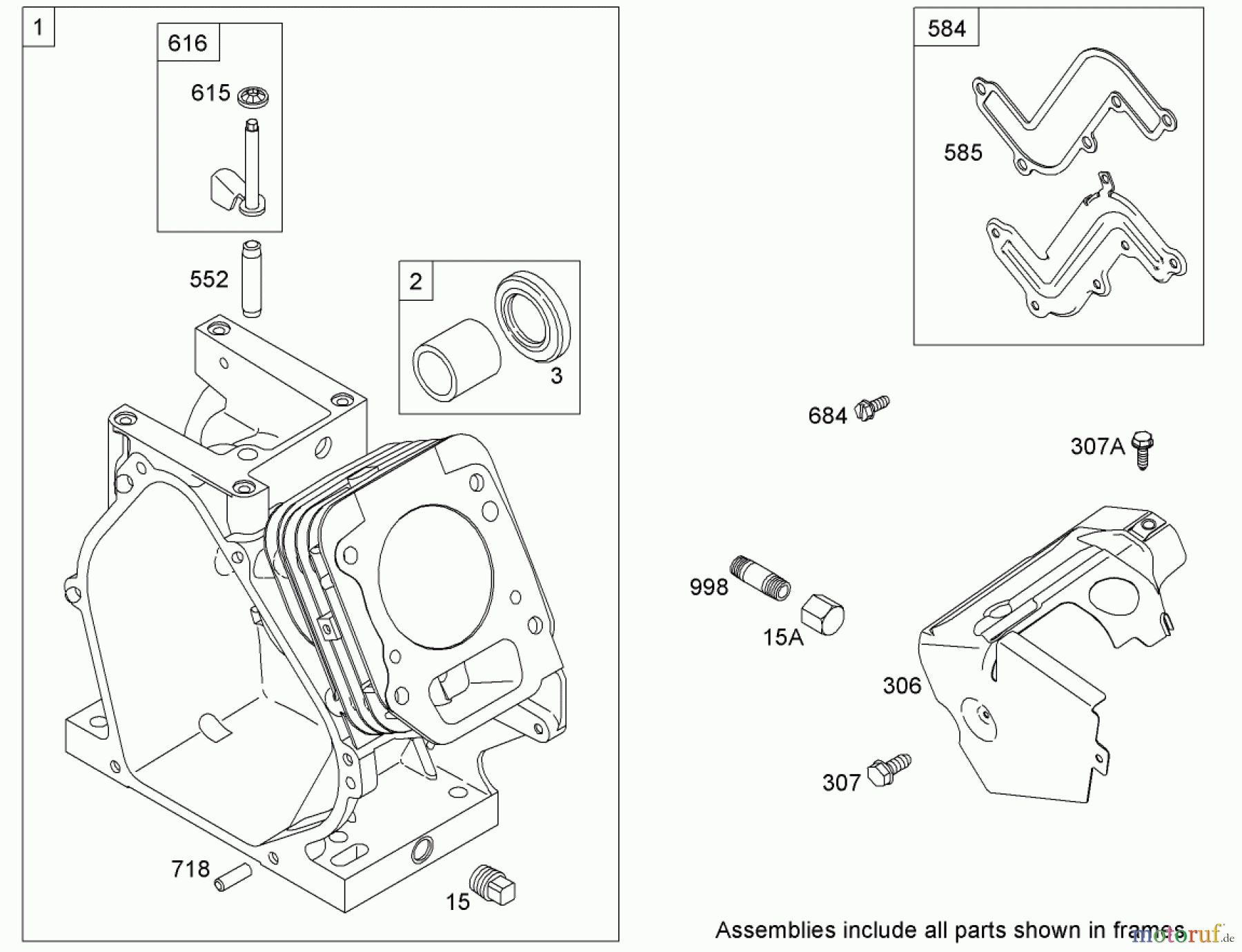  Toro Neu Snow Blowers/Snow Throwers Seite 2 38629 (826 OE) - Toro Power Max 826 OE Snowthrower, 2008 (280000001-280999999) CYLINDER ASSEMBLY BRIGGS AND STRATTON 15D104-0112-E1