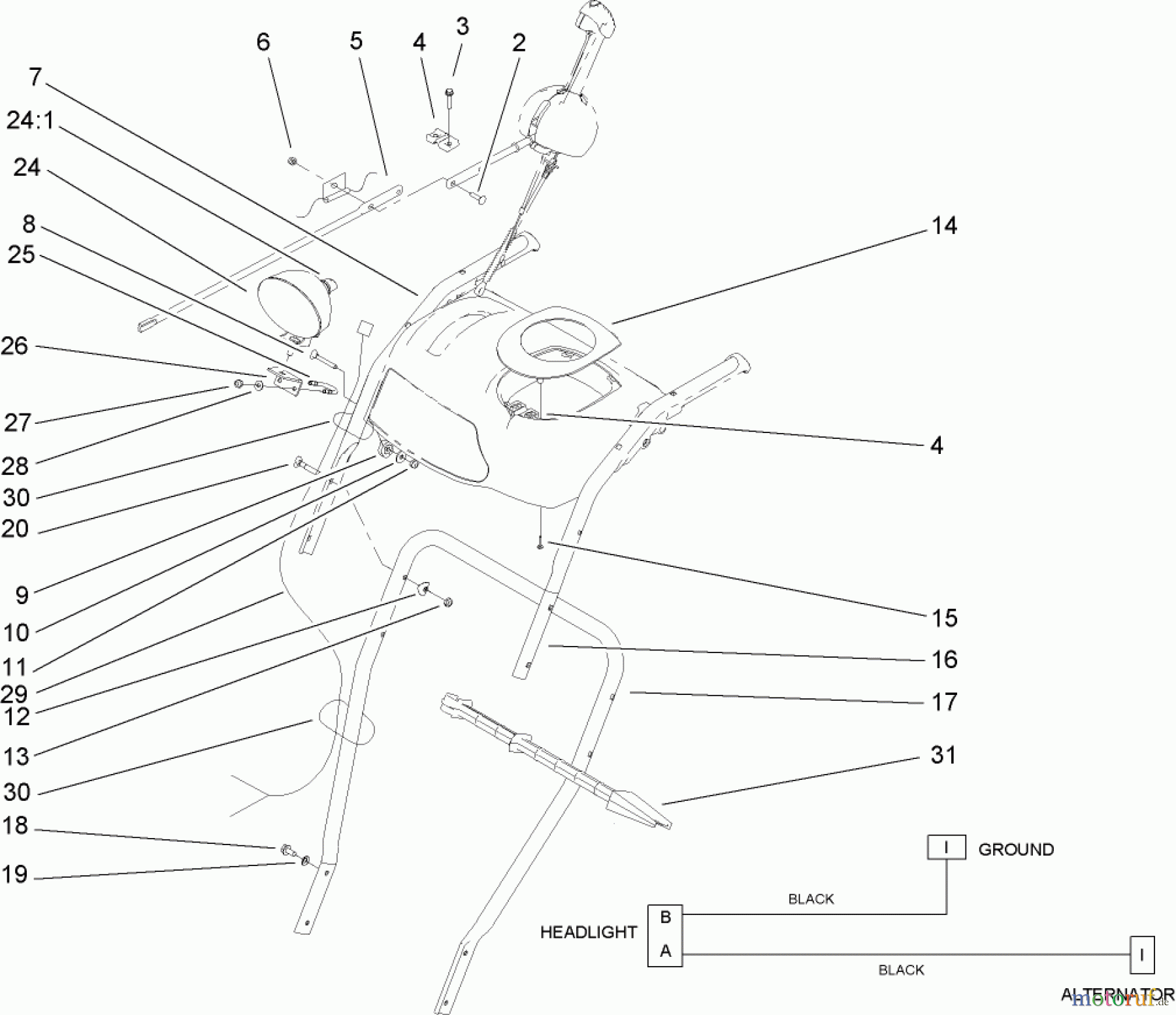 Toro Neu Snow Blowers/Snow Throwers Seite 2 38650 (1128 OXE) - Toro Power Max 1128 OXE Snowthrower, 2009 (290000001-290999999) HANDLE AND CONTROL ASSEMBLY
