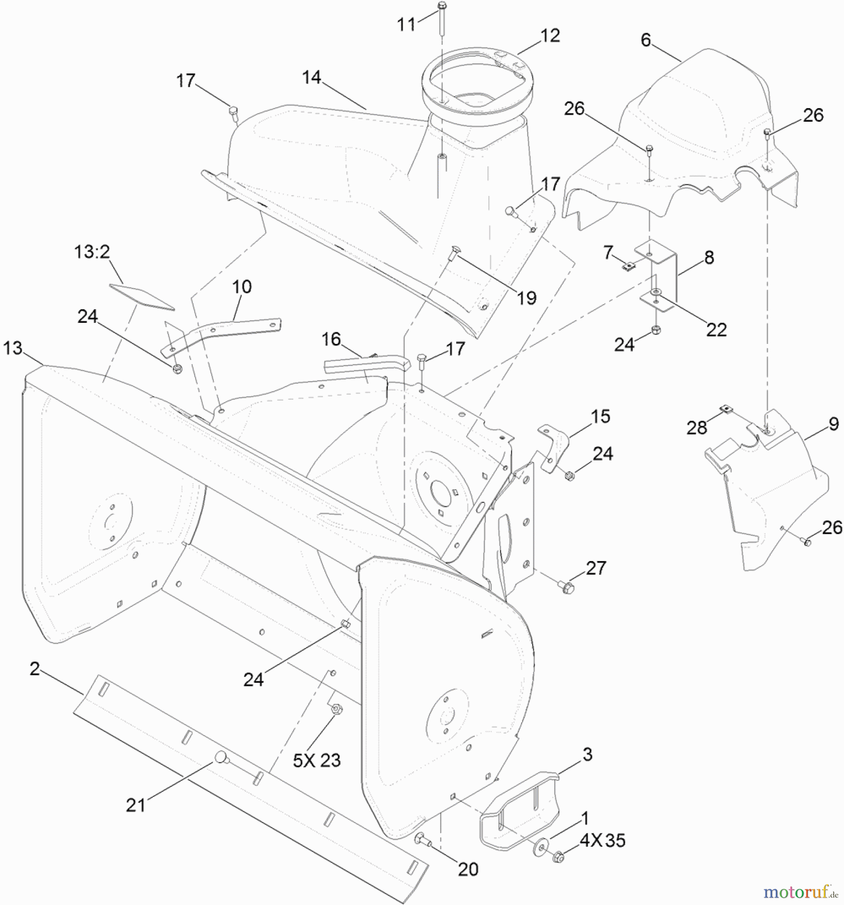  Toro Neu Snow Blowers/Snow Throwers Seite 2 38660 (928 OE) - Toro Power Max Heavy Duty 928 OE Snowthrower, 2013 (SN 313000001-313999999) FRAME ASSEMBLY