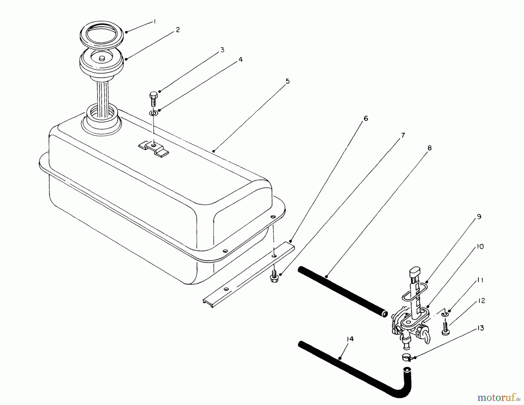  Toro Neu Generators 62040 (T4000D) - Toro Generator, T4000D, 1984 (4000001-4999999) FUEL TANK ASSEMBLY