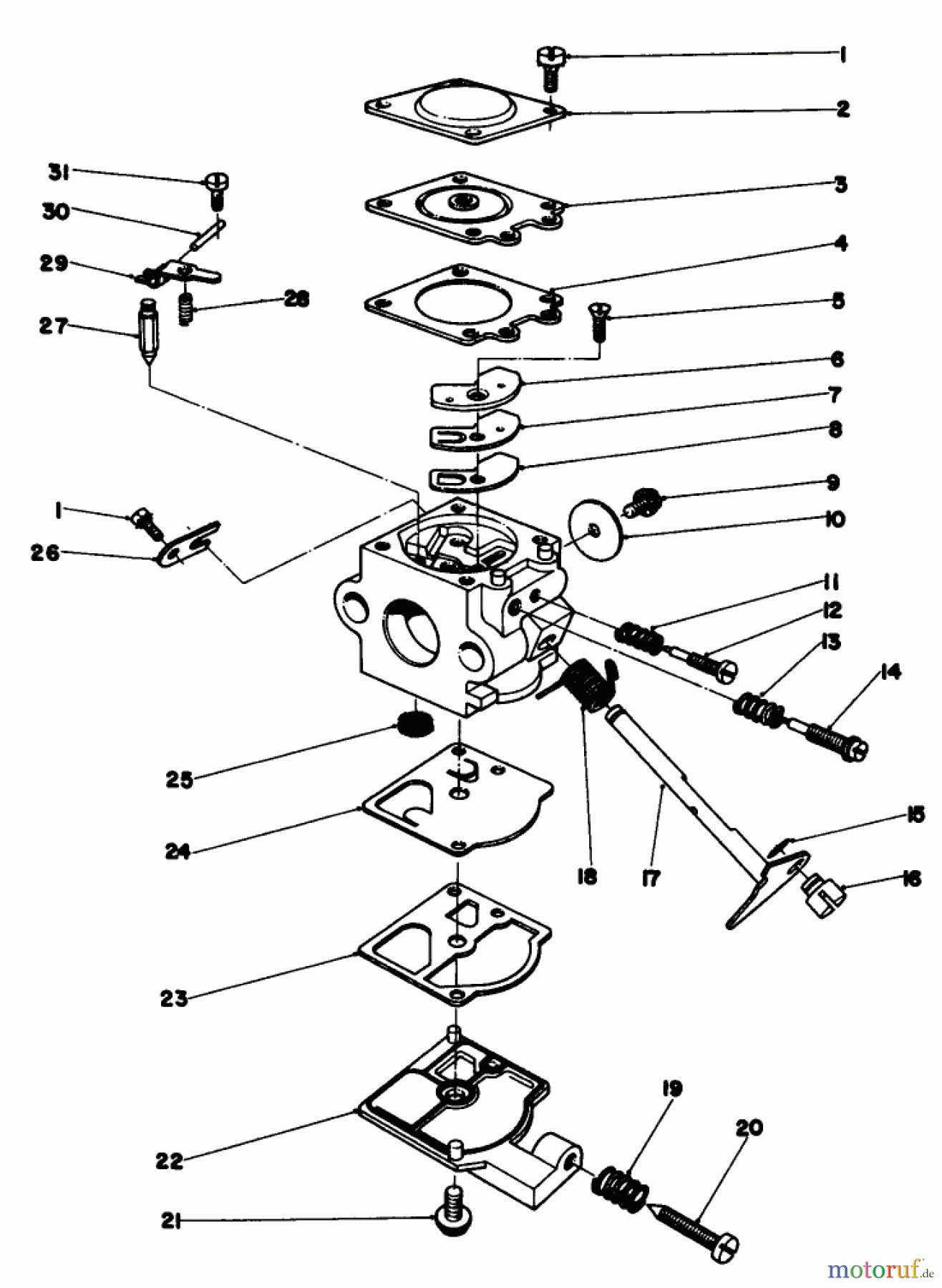  Toro Neu Trimmers, String/Brush 30900 - Toro 21cc Gas Trimmer, 1980 (0000001-0999999) CARBURETOR ASSEMBLY