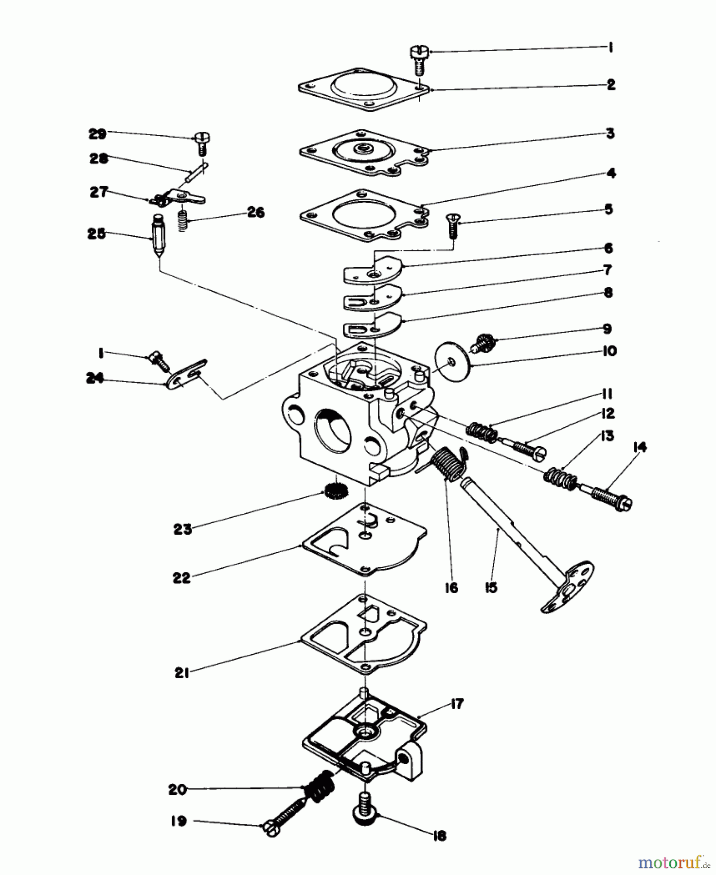  Toro Neu Trimmers, String/Brush 30920 - Toro 30cc Straight Shaft Trimmer, 1980 (0000001-0999999) CARBURETOR ASSEMBLY