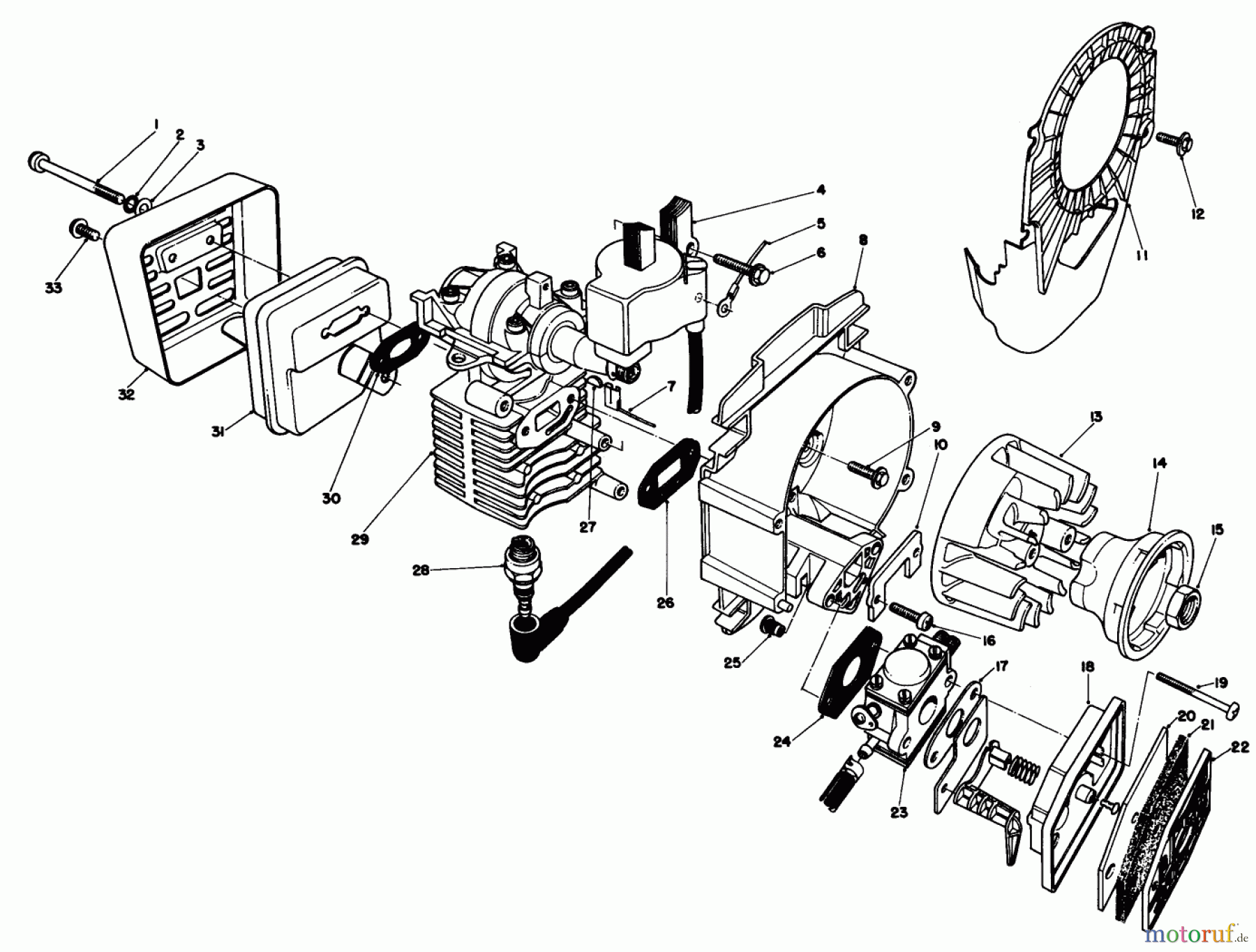  Toro Neu Trimmers, String/Brush 51604 (TC 400) - Toro TC 400 Gas Trimmer, 1983 (3000001-3999999) ENGINE ASSEMBLY