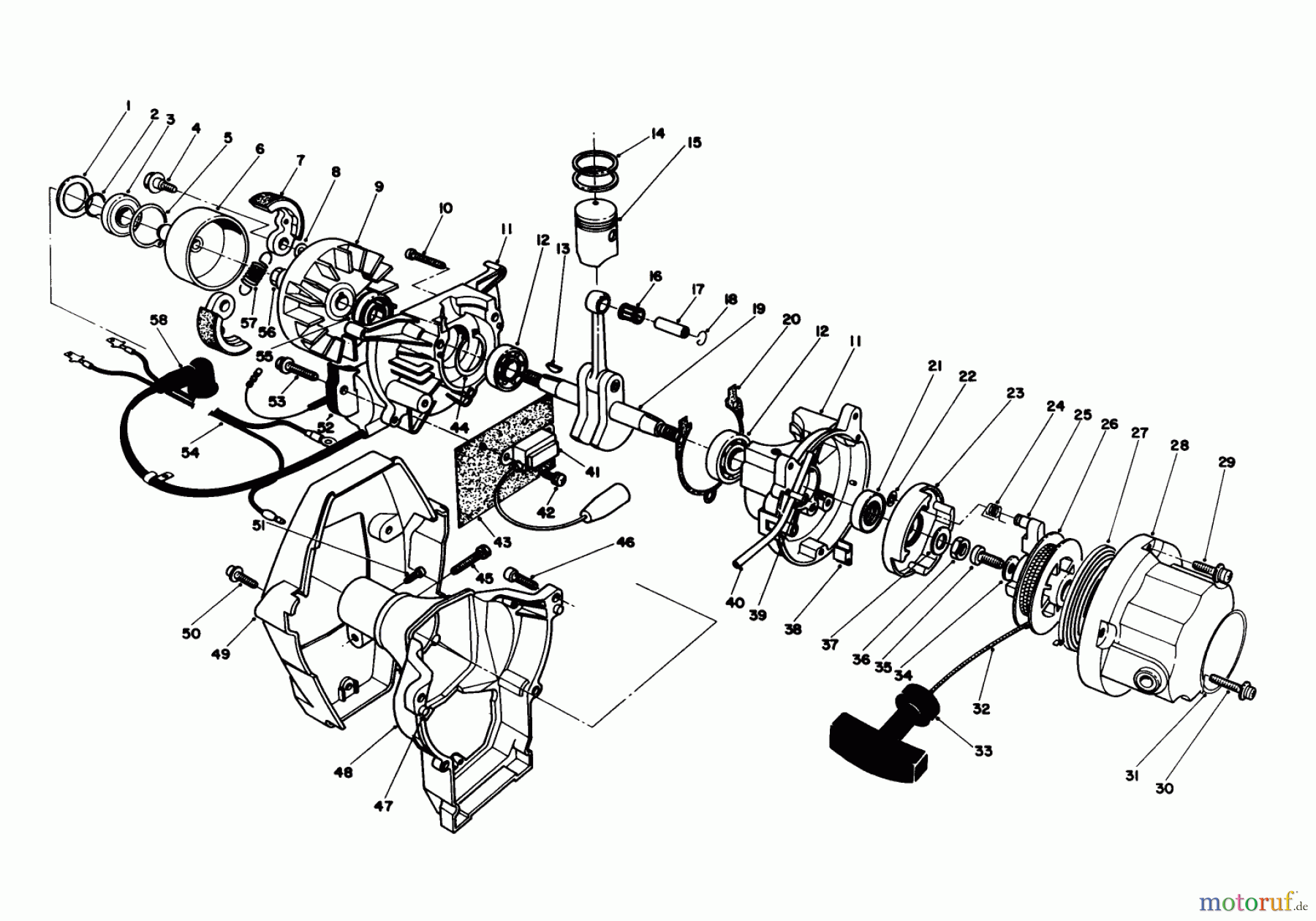  Toro Neu Trimmers, String/Brush 51641 (TC 1000) - Toro TC 1000 Gas Trimmer, 1985 (5000001-5999999) ENGINE ASSEMBLY