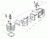 Toro 51641 (TC 1000) - TC 1000 Gas Trimmer, 1986 (6000001-6999999) Pièces détachées CYLINDER & MUFFLER ASSEMBLY