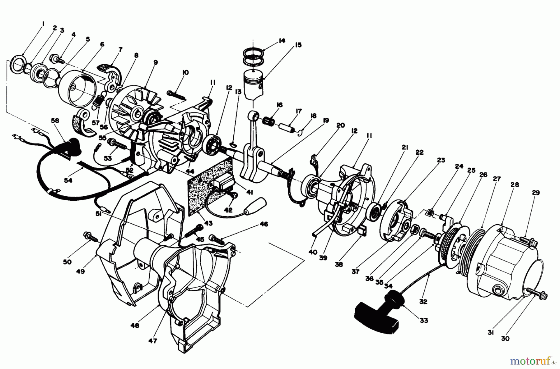  Toro Neu Trimmers, String/Brush 51641 (TC 1000) - Toro TC 1000 Gas Trimmer, 1987 (7000001-7999999) ENGINE ASSEMBLY