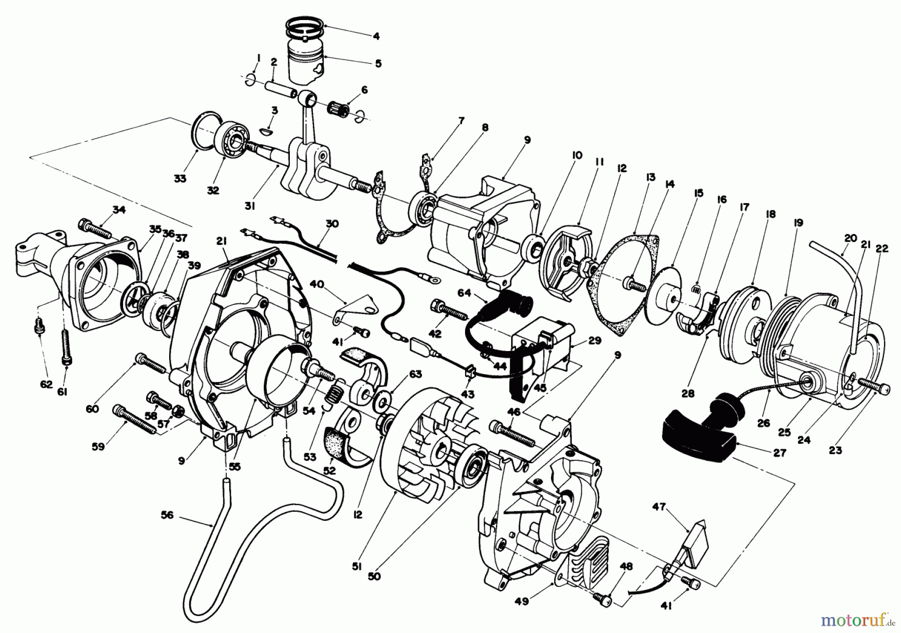  Toro Neu Trimmers, String/Brush 51643 (TC 3000) - Toro TC 3000 Gas Trimmer, 1986 (6000001-6999999) ENGINE ASSEMBLY
