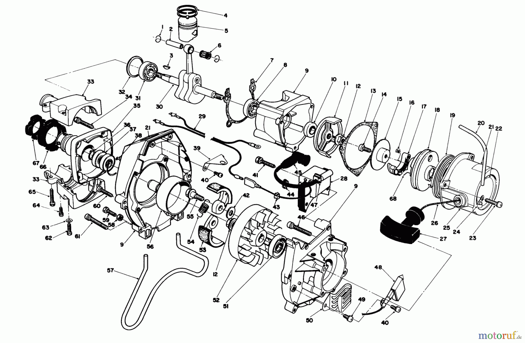  Toro Neu Trimmers, String/Brush 51644 (TC 4000) - Toro TC 4000 Gas Trimmer, 1986 (6000001-6999999) ENGINE ASSEMBLY