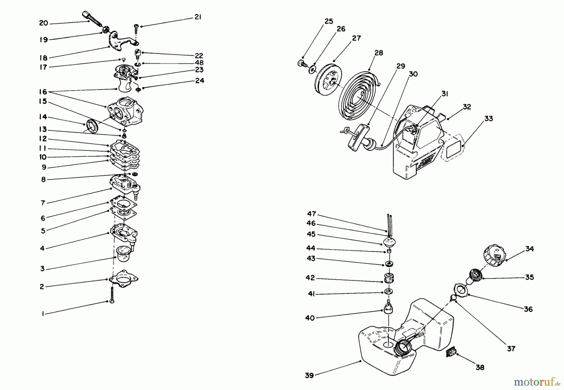  Toro Neu Trimmers, String/Brush 51652 (TC 3105) - Toro TC 3105 Gas Trimmer, 1991 (1000001-1999999) ENGINE ASSEMBLY #3