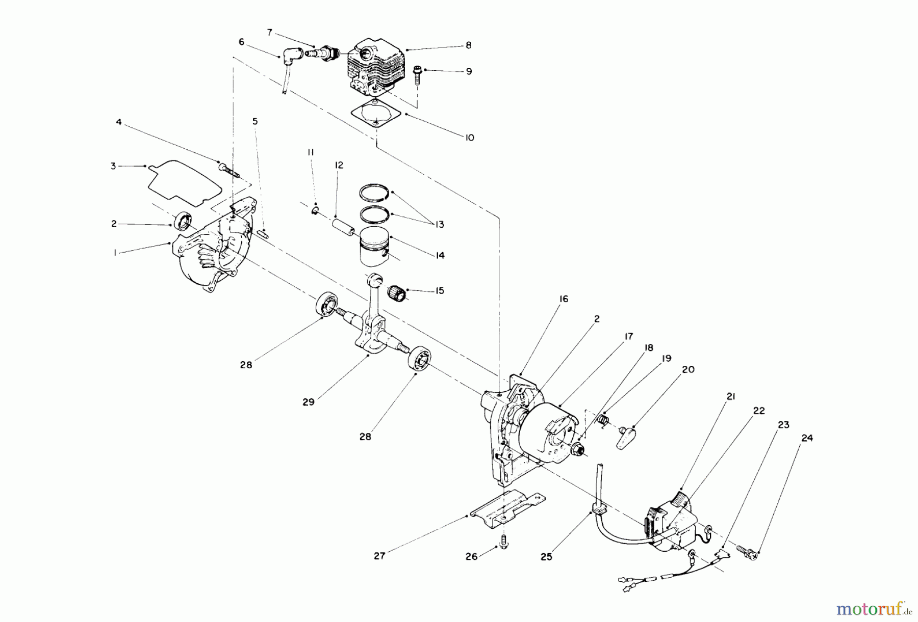  Toro Neu Trimmers, String/Brush 51655 (TC 3110) - Toro TC 3110 Gas Trimmer, 1990 (0000001-0999999) ENGINE ASSEMBLY #2
