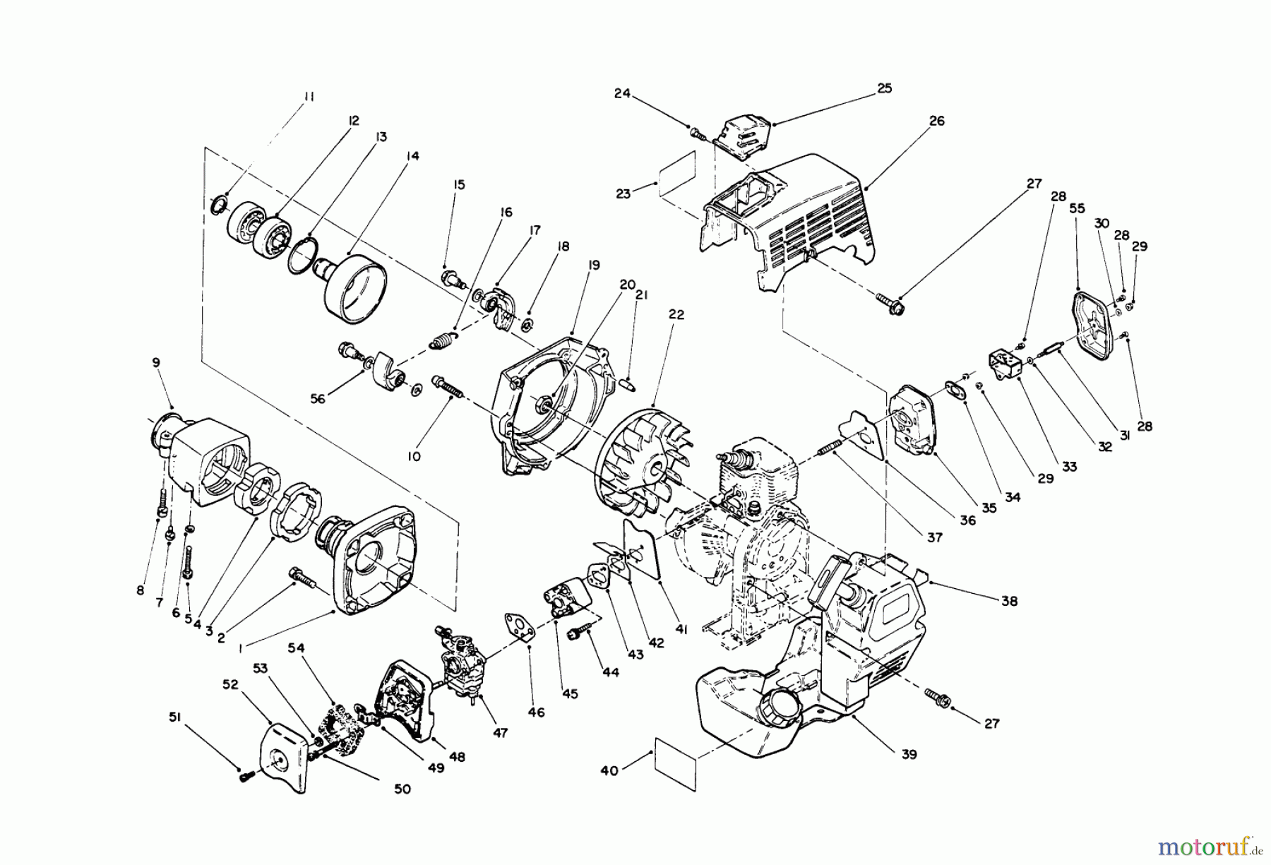  Toro Neu Trimmers, String/Brush 51675 (TC 5010) - Toro TC 5010 Gas Trimmer, 1991 (1000001-1999999) ENGINE ASSEMBLY #1