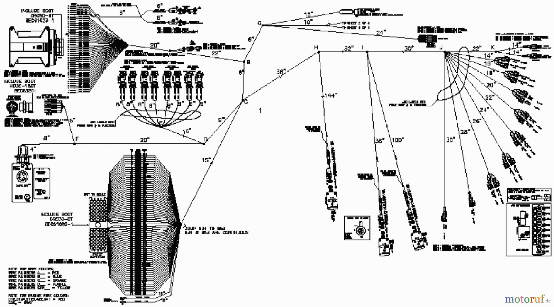  Zubehör DD2024C - Toro EarthPro Directional Drill Tier 4i (2013) MAIN HARNESS SERIAL NUMBERS DD202480143 AND PRIOR