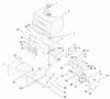 Rasenmäher Antrieb 30165 - Toro Mid-Size ProLine Traction Unit, Gear Drive, 12.5 hp (SN: 210000001 - 210999999) (2001) Ricambi FUEL TANK & IDLER BRACKET ASSEMBLY