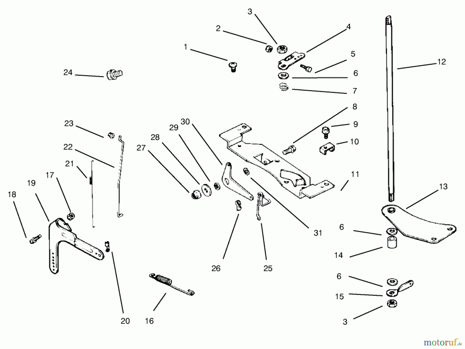  Rasenmäher Antrieb 30183 - Toro Mid-Size ProLine Traction Unit, Gear Drive, 18 hp (SN: 695001 - 695100) (1996) ENGINE CONTROLS