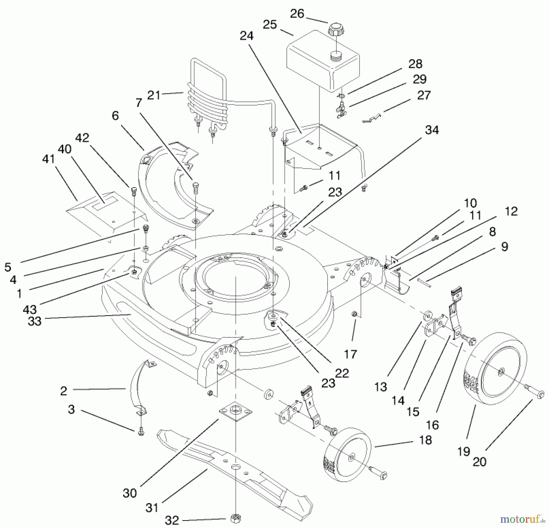 Rasenmäher 11000 - Toro Side Discharge Mower (SN: 790000001 - 799999999) (1997) HOUSING ASSEMBLY