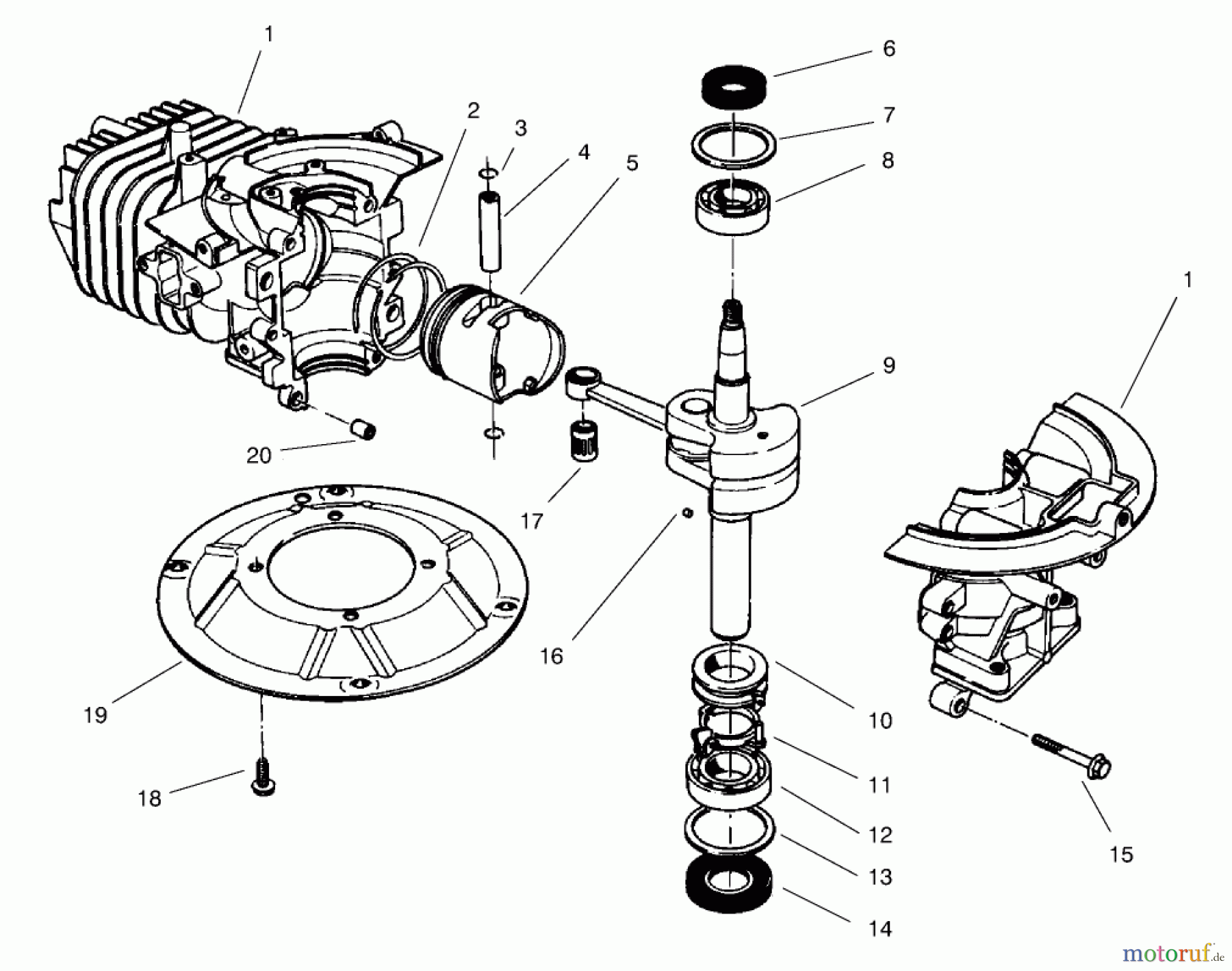 Rasenmäher 22038 - Toro Rear Bagger Mower (SN: 8900001 - 8999999) (1998) CRANKSHAFT ASSEMBLY (MODEL NO. 47PT7-3)